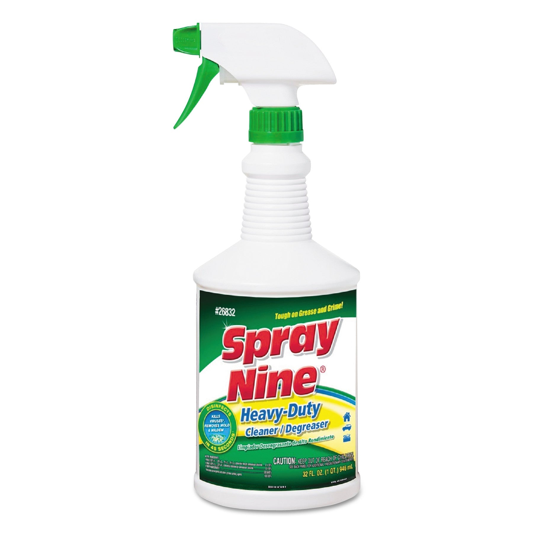 Spray Nine® Heavy Duty Cleaner/degreaser/disinfectant, Citrus Scent, 32 Oz Trigger Spray Bottle