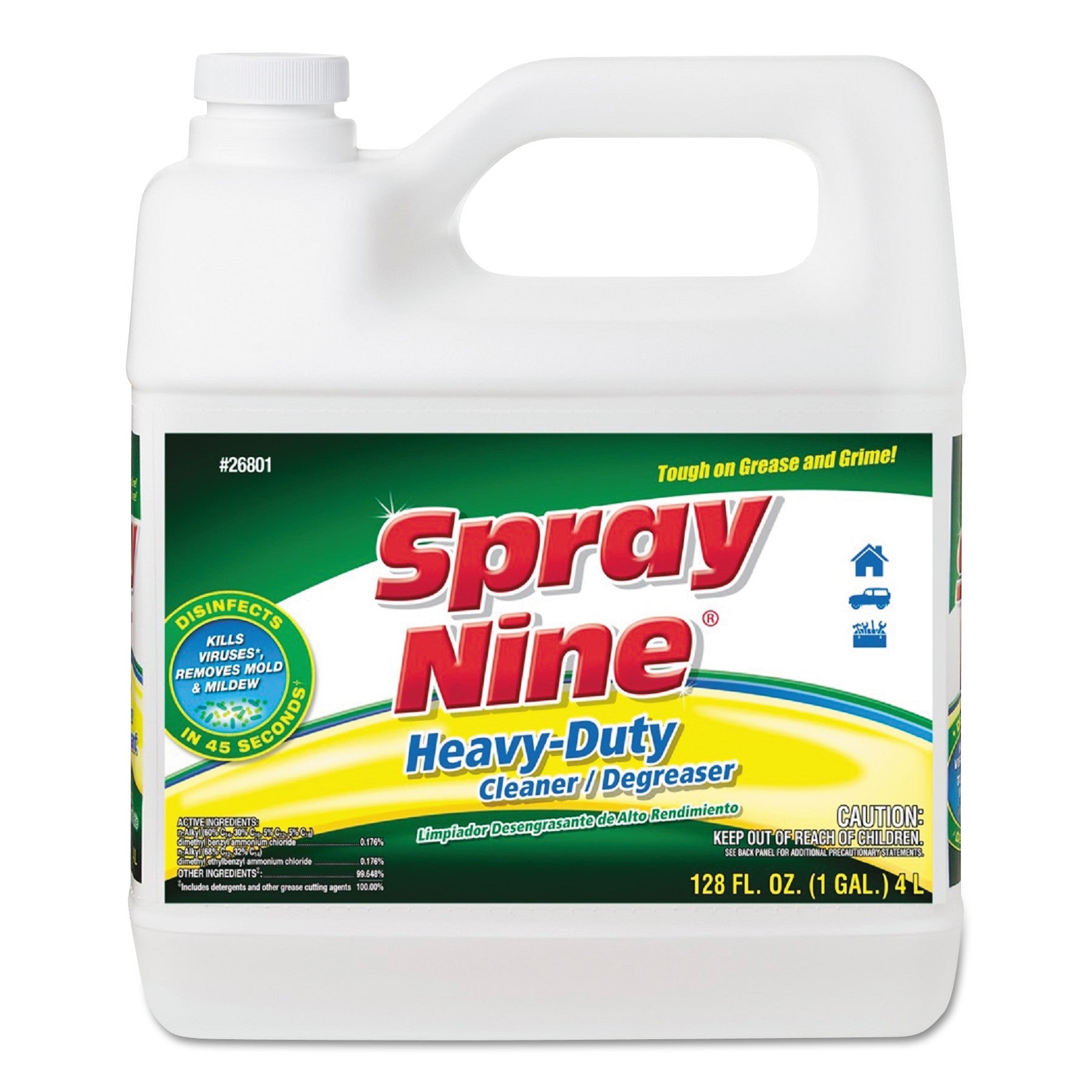 Spray Nine® Heavy Duty Cleaner/degreaser/disinfectant, Citrus Scent, 1 Gal Bottle, 4/carton