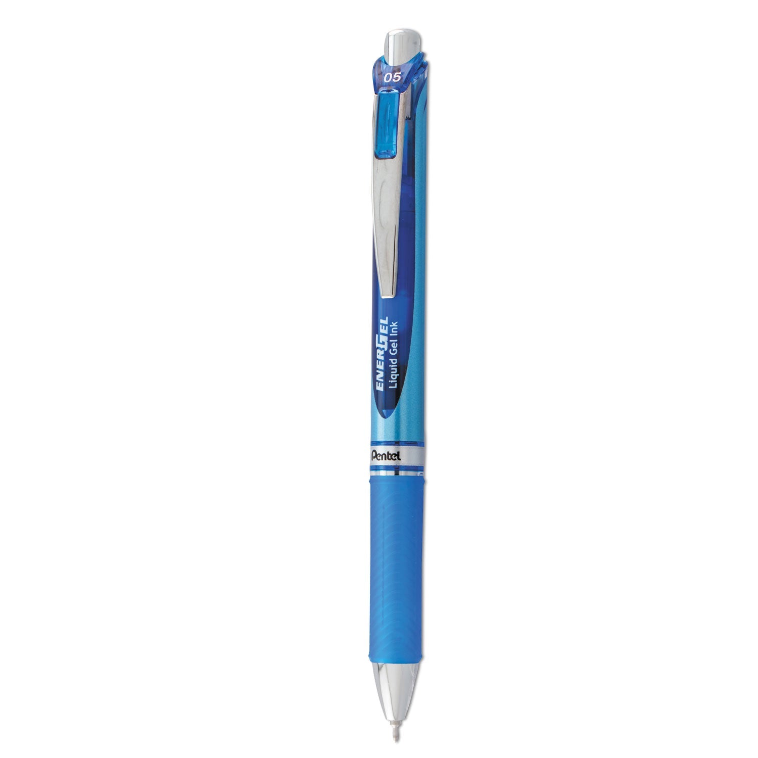 Pentel® EnerGel RTX Gel Pen, Retractable, Fine 0.5 mm, Blue Ink, Blue/Light Blue Barrel