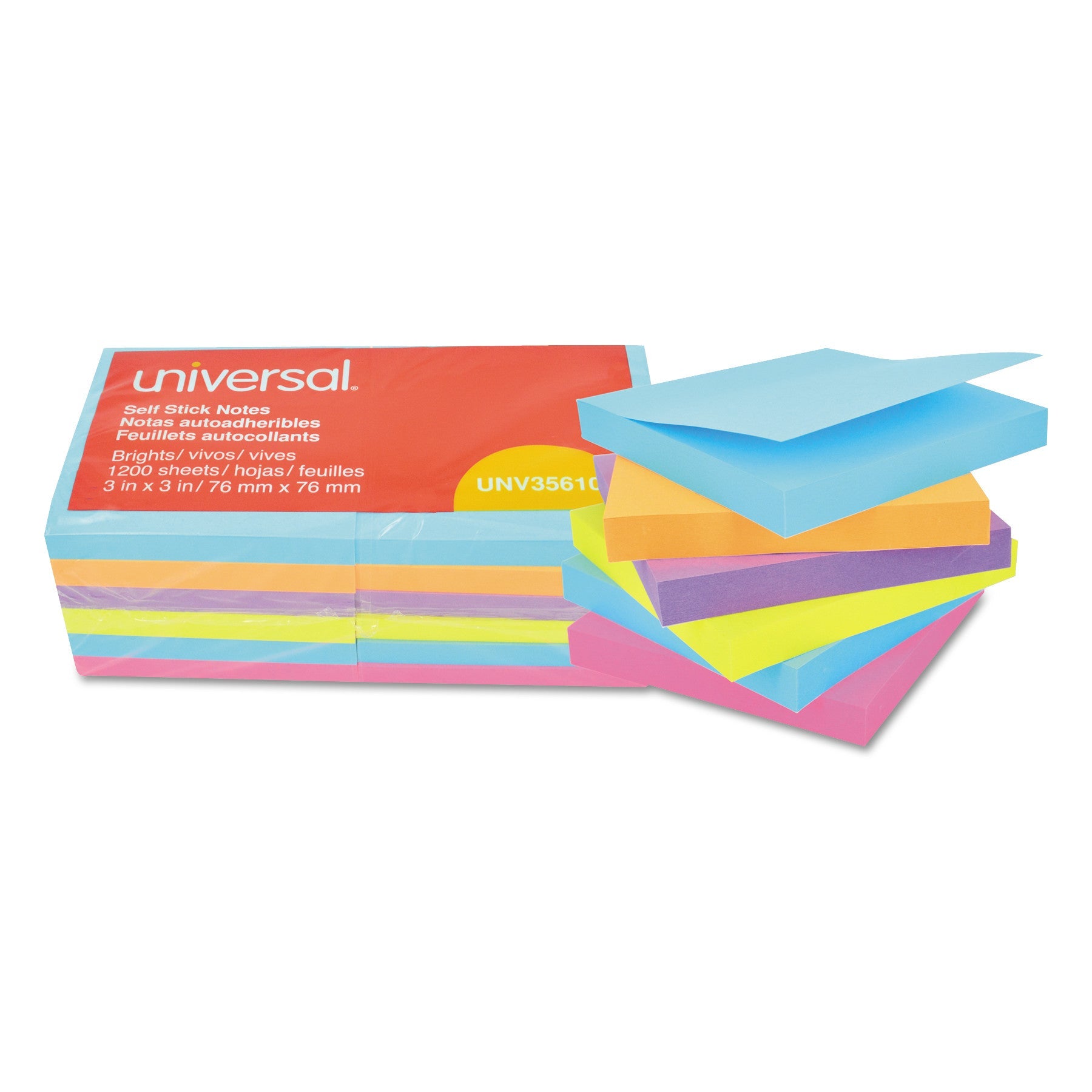 Self-Stick Note Pads | 3x3 Brights, 12-Pads