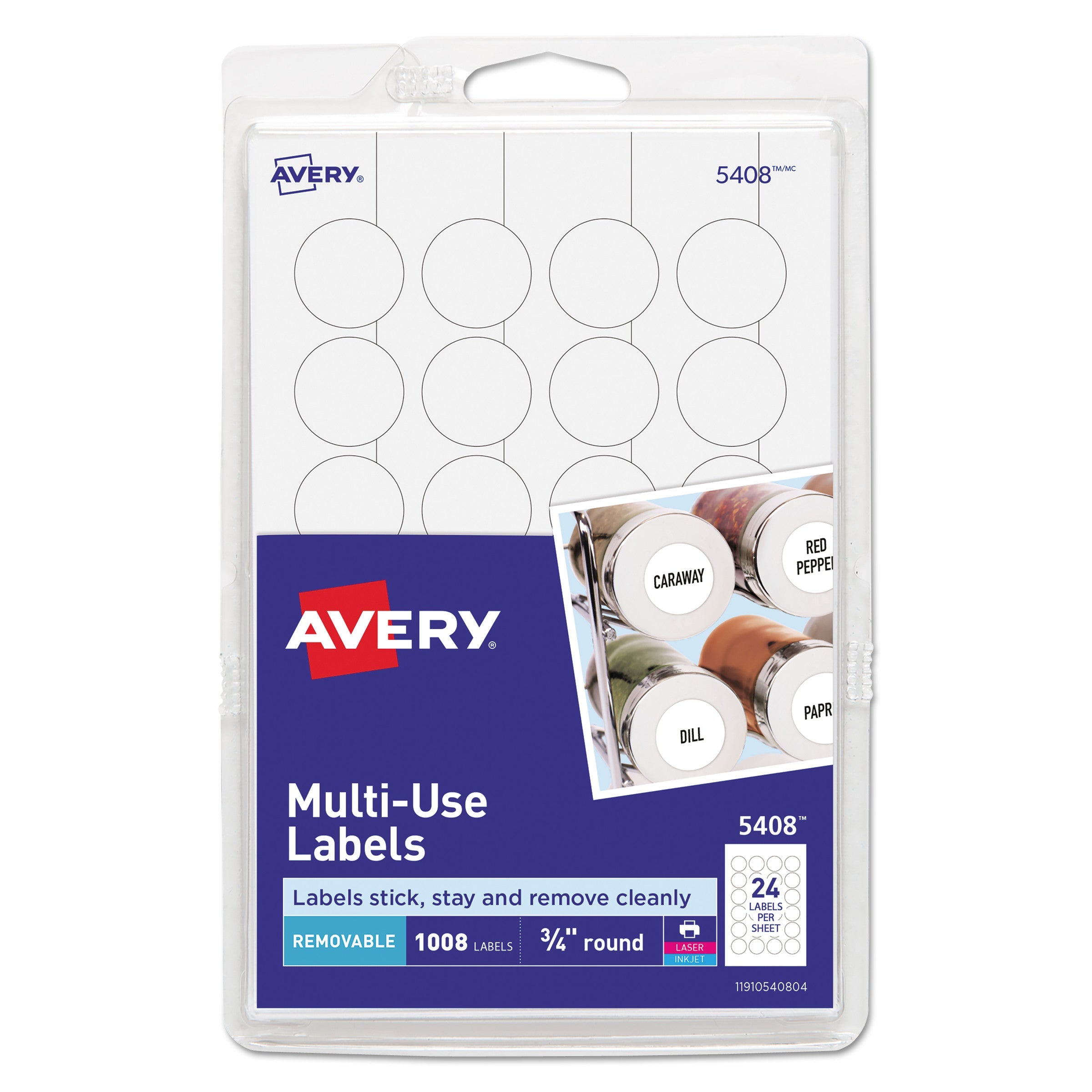Removable Multi-Use Labels | 0.75" White | 1008/pk