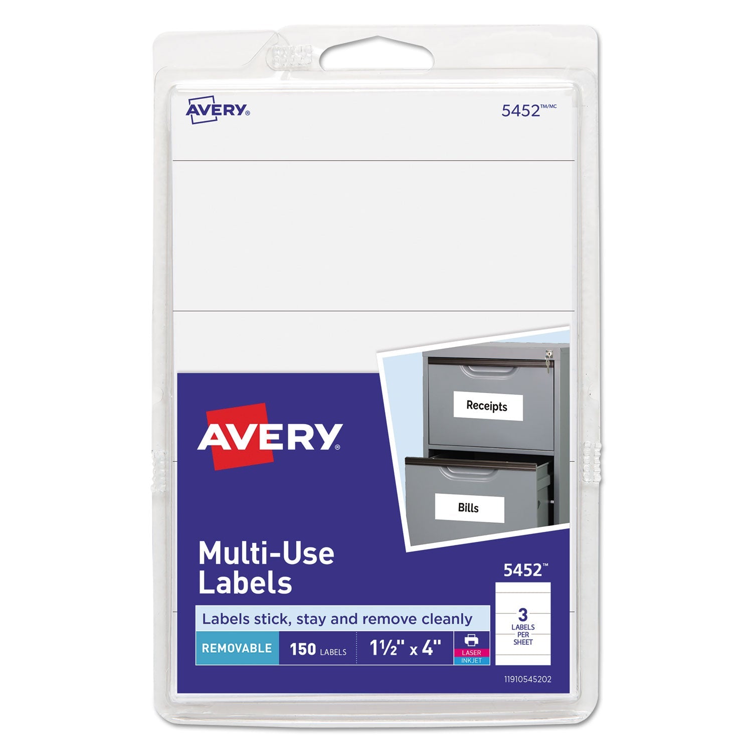 Removable Multi-Use Labels | 1.5x4 White | 150/pk
