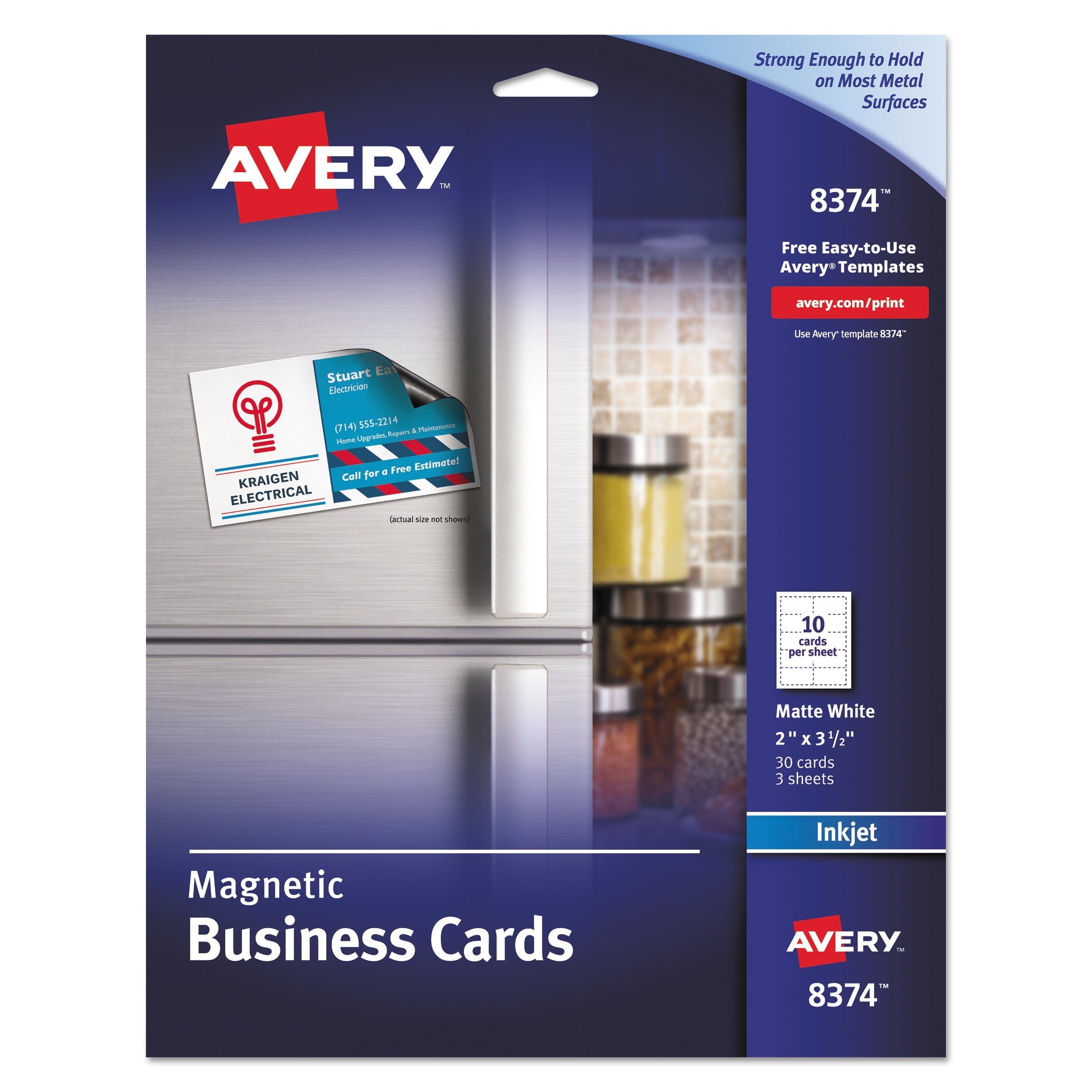 Magnetic Business Cards | Inkjet | 30-Pack | Avery®