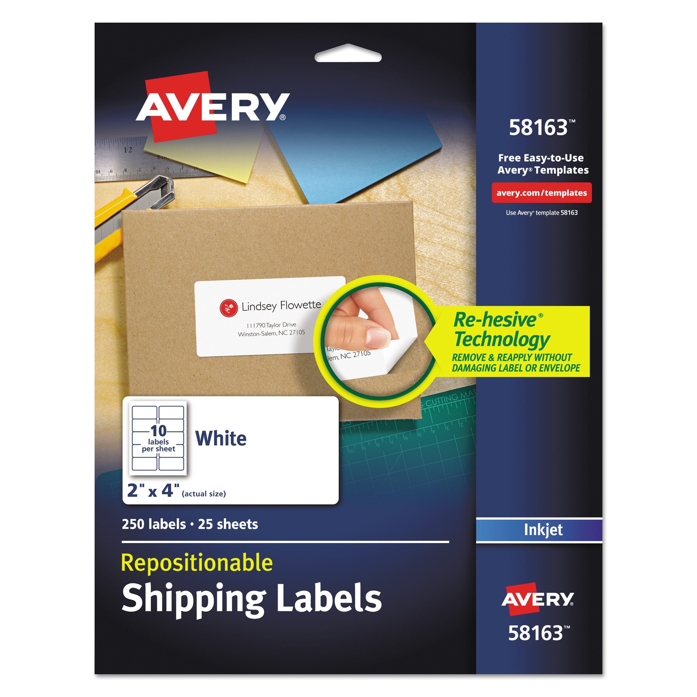 Repositionable Address Labels | 2x4 | 250/box