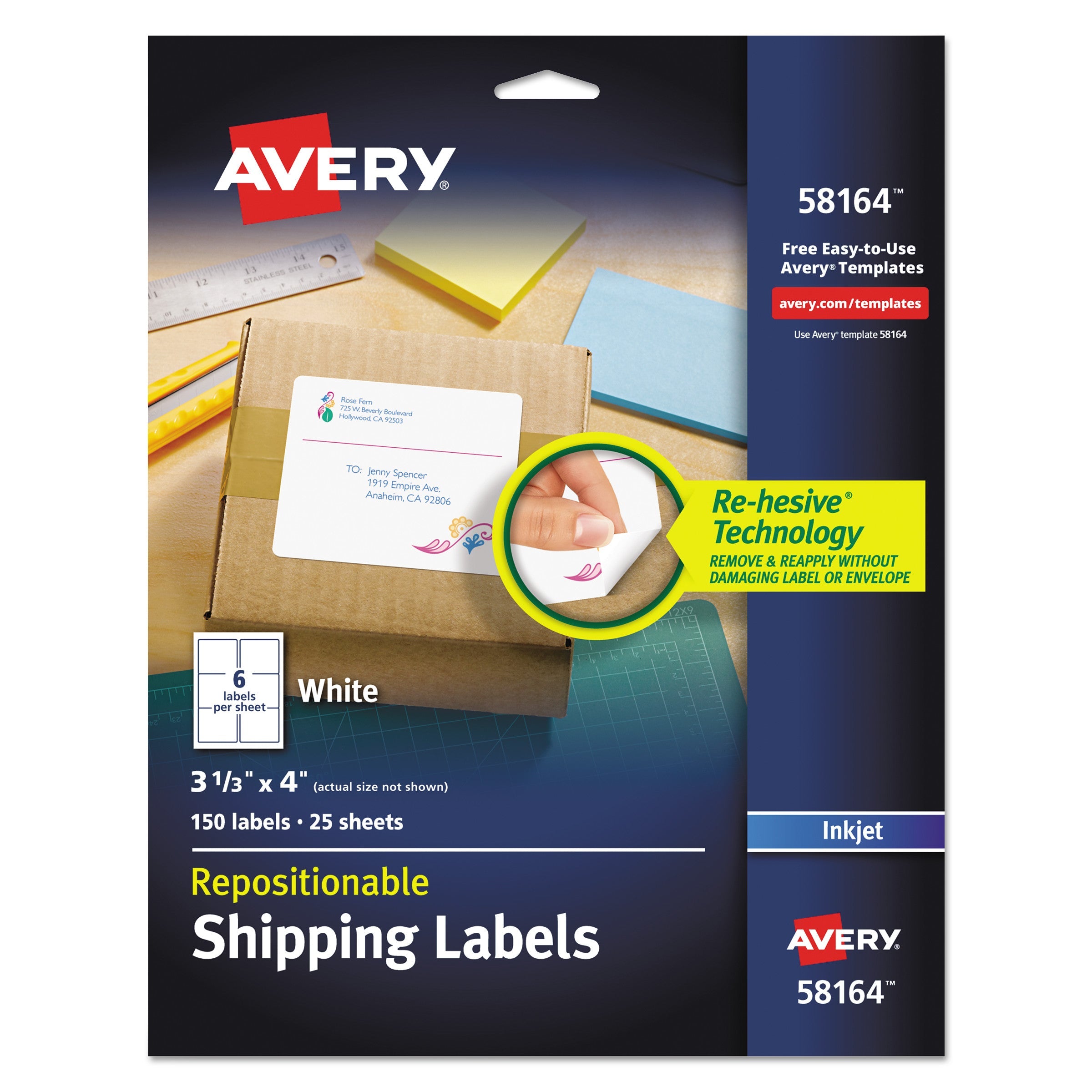 Repositionable Shipping Labels | Inkjet | 150/Box