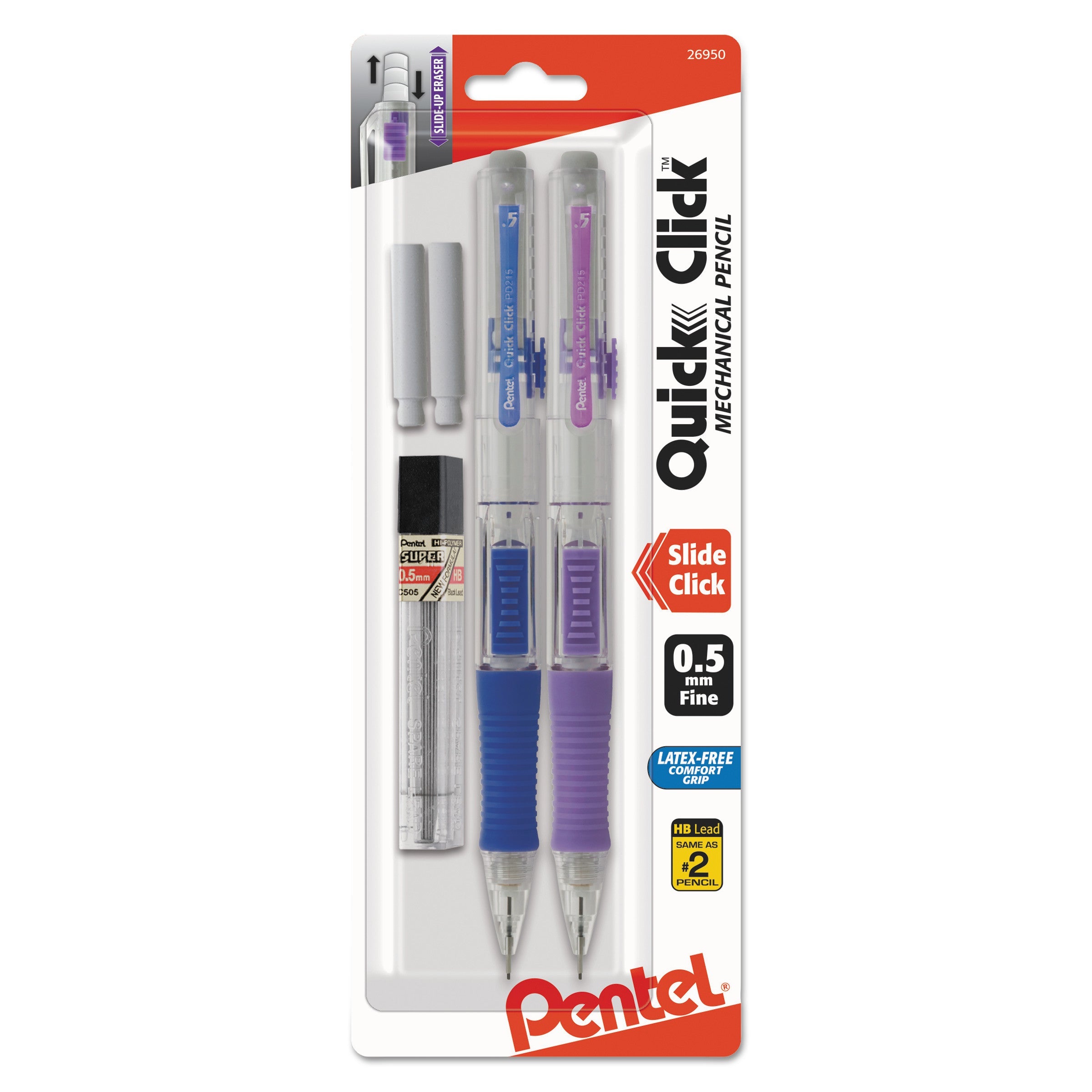 QUICK CLICK Mechanical Pencils | 0.5mm, 2/Pack