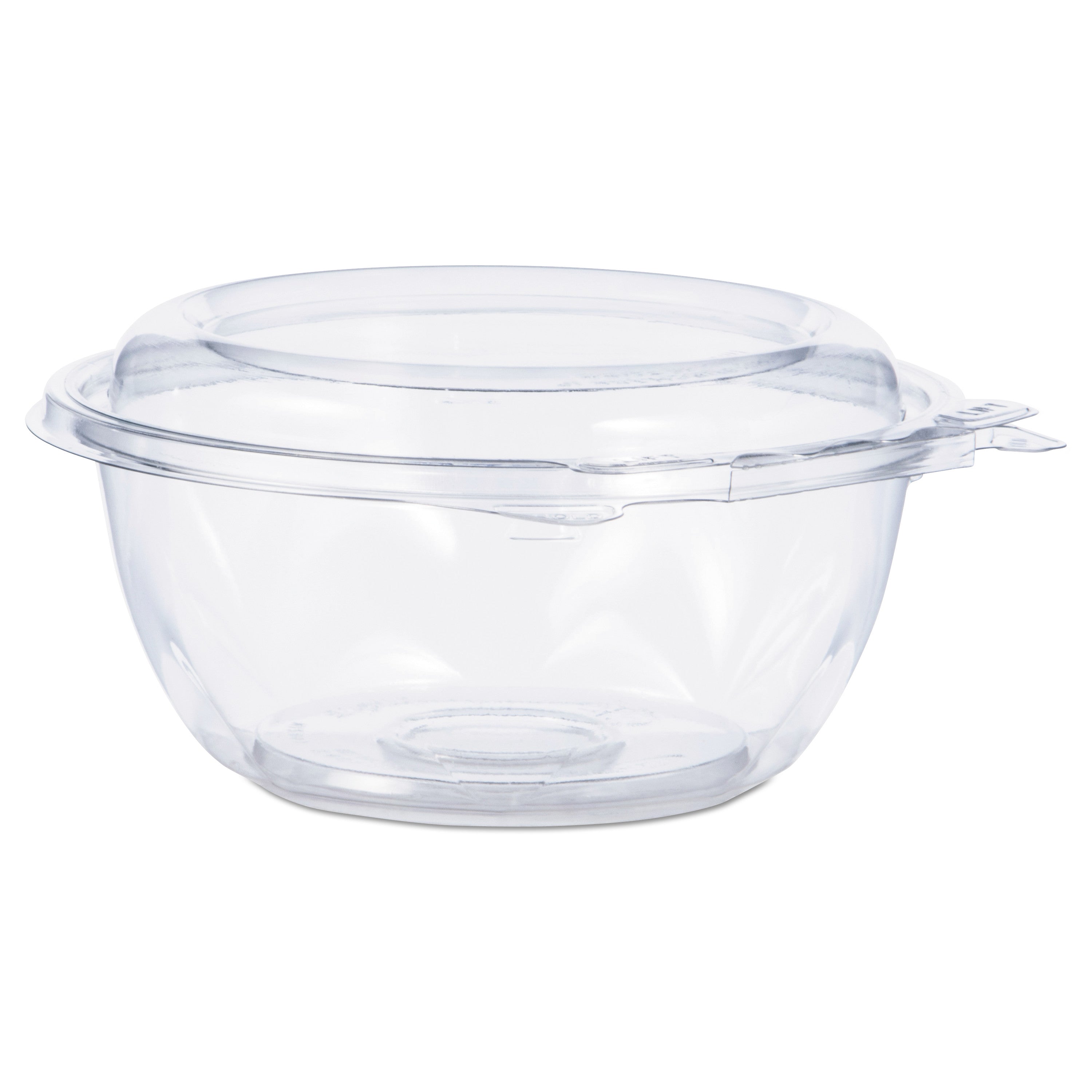 Dart® Tamper-Resistant, Tamper-Evident Bowls with Dome Lid, 12 oz, 5.5" Diameter x 2.6" h, Clear, Plastic, 240/Carton