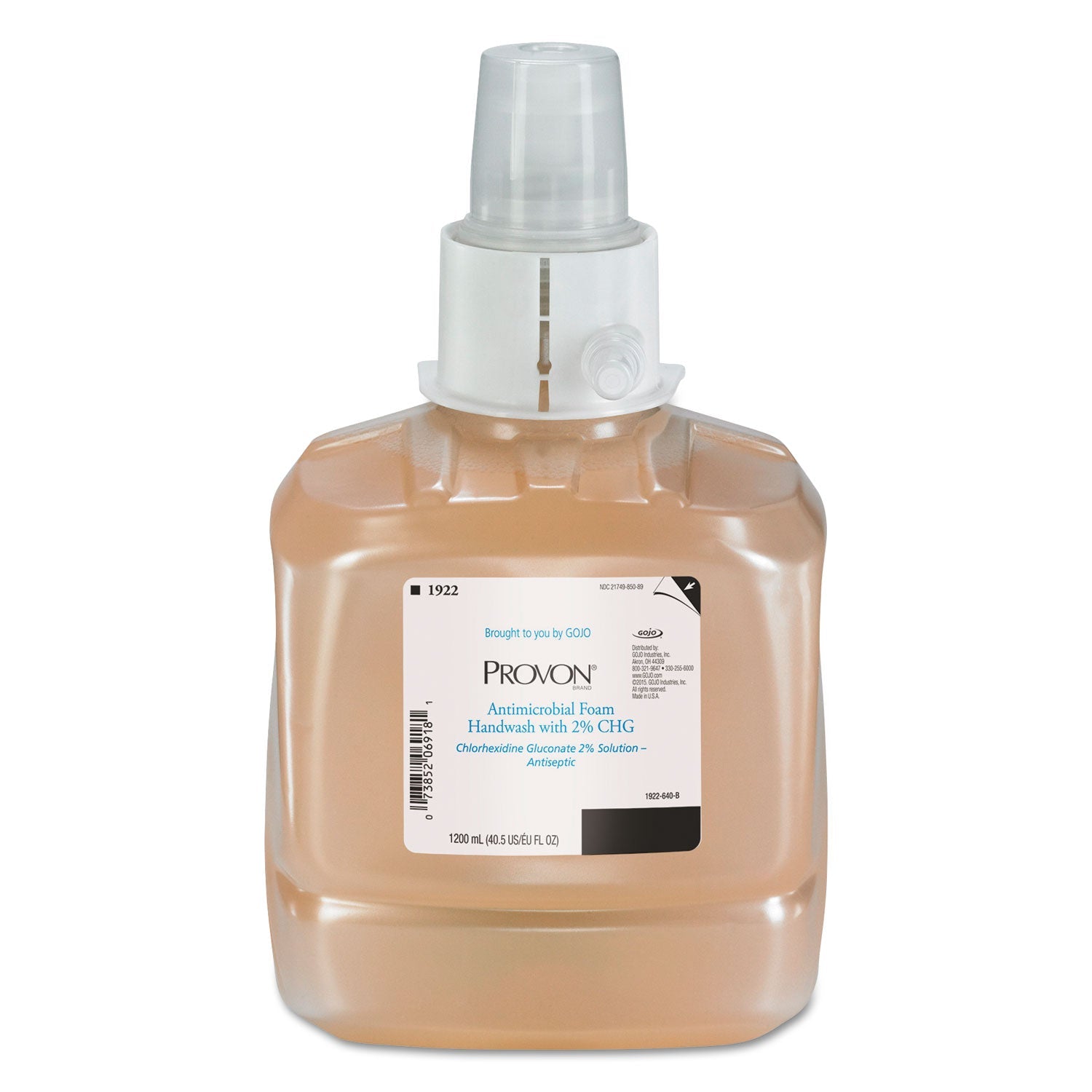 PROVON® Antimicrobial Foam Handwash Refill, Fragrance-Free, 1,200 mL, 2/Carton