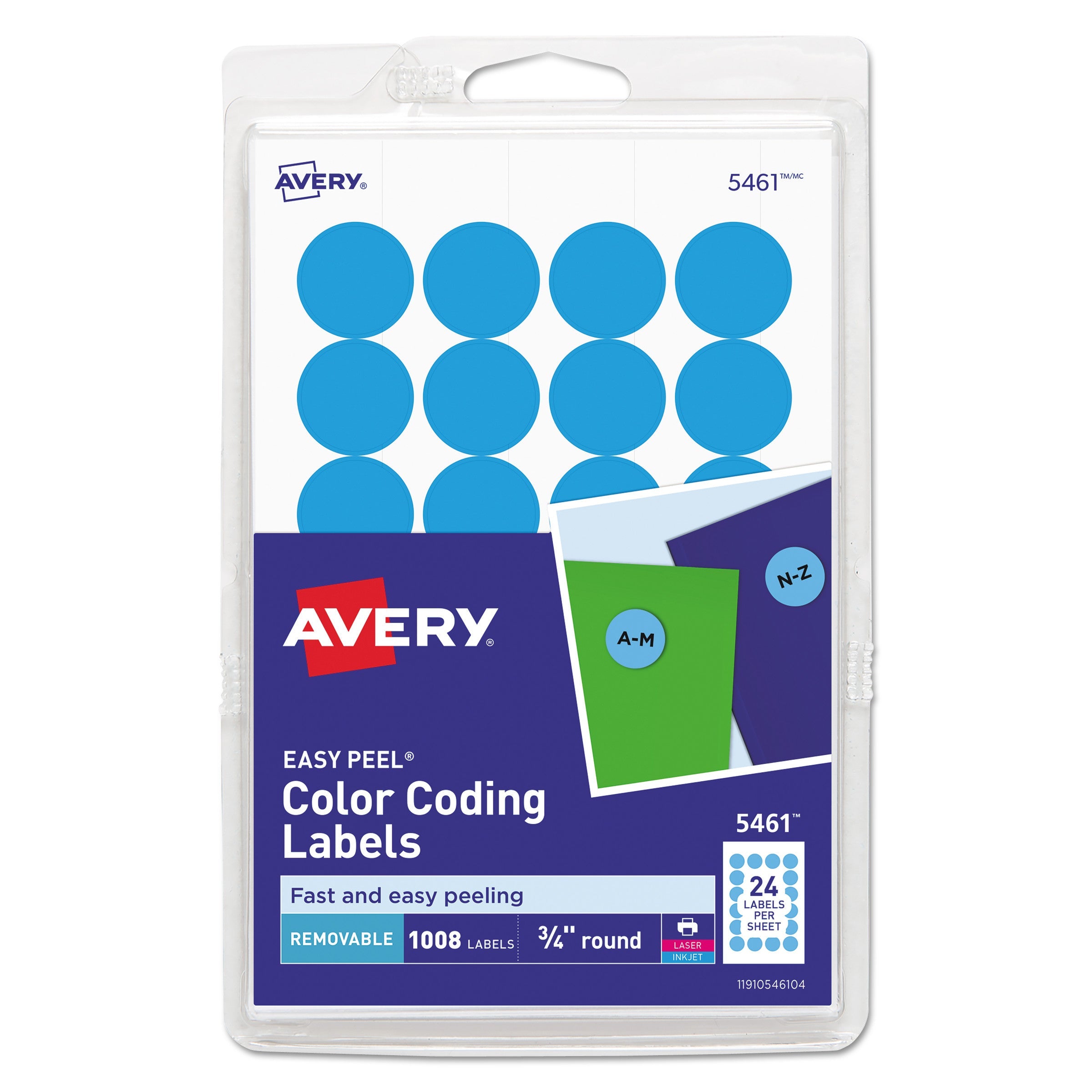 Removable Color-Coding Labels | 0.75" Dark Blue