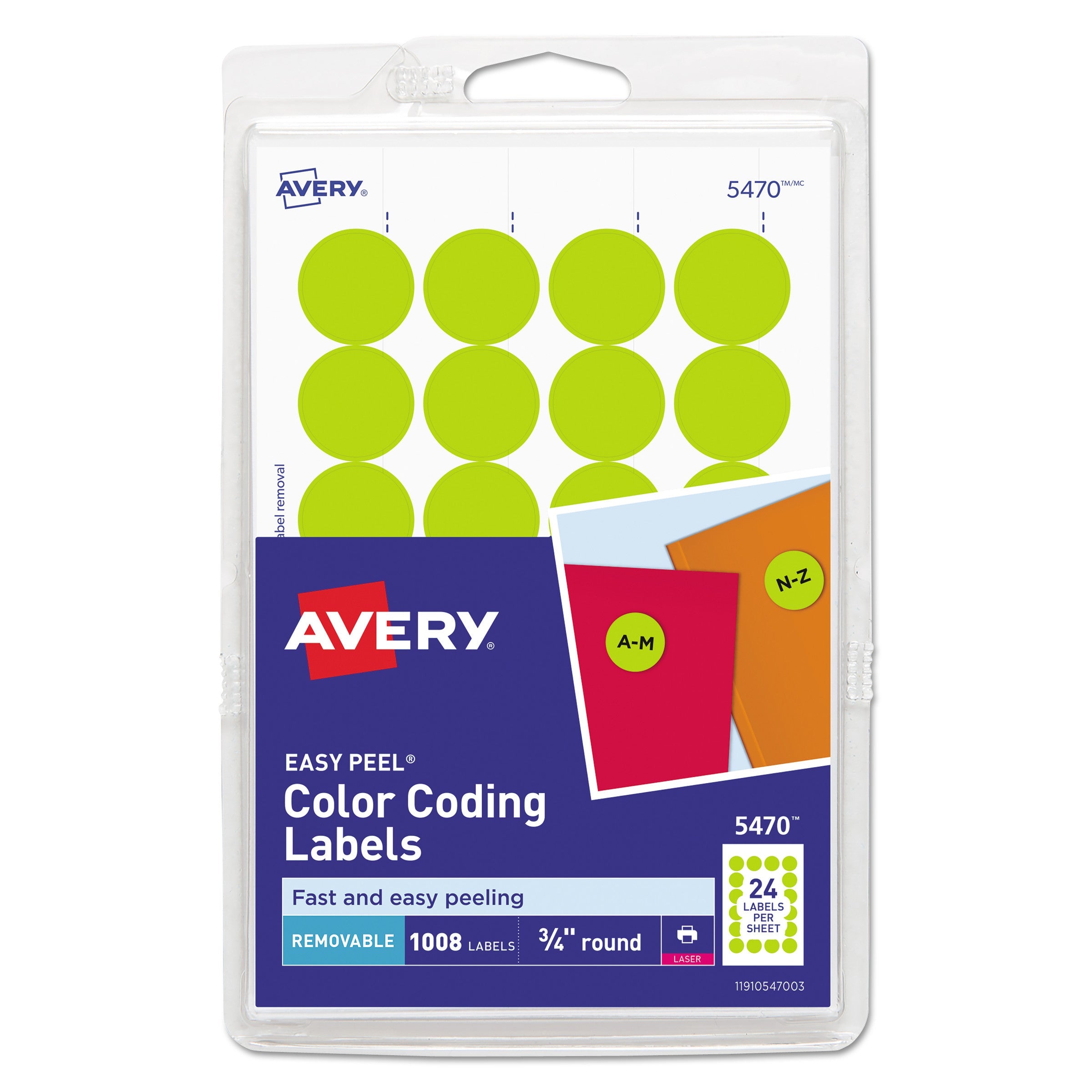 Printable Removable Color-Coding Labels | Yellow