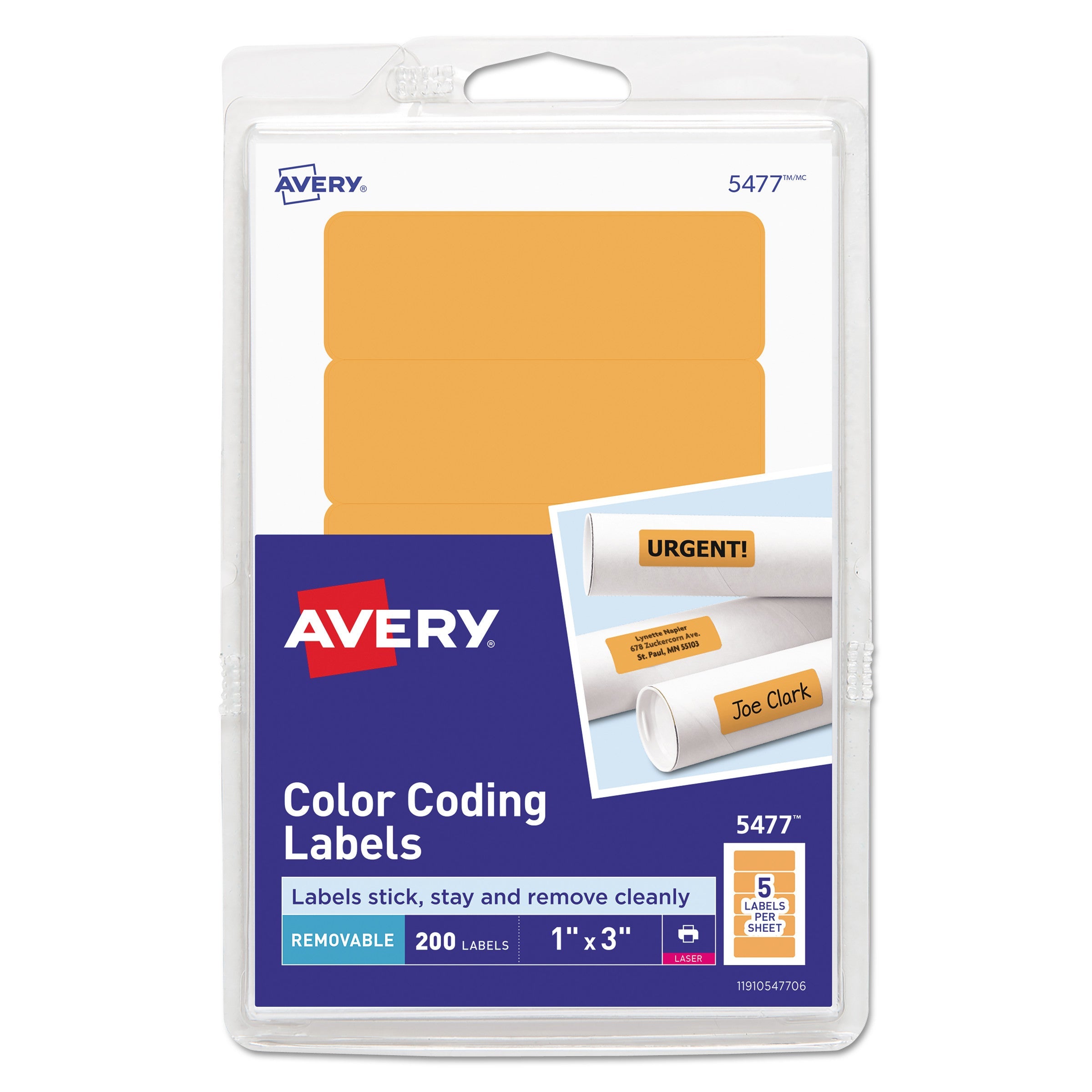 Printable Removable Color-Coding Labels | Orange