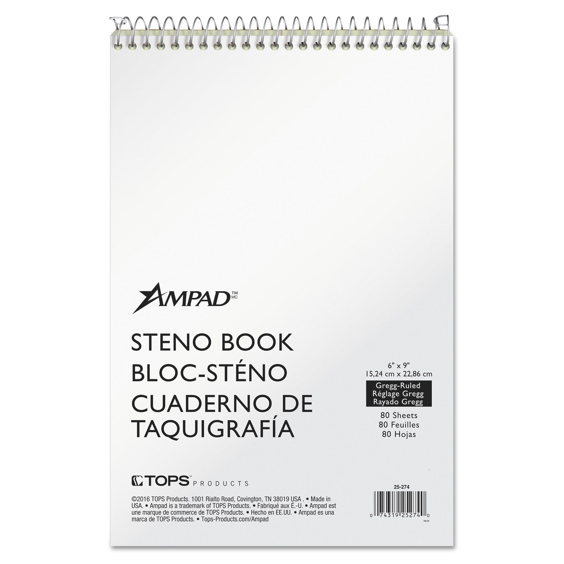Ampad® Steno Pads | 6x9 Green-Tint 80-Sheet