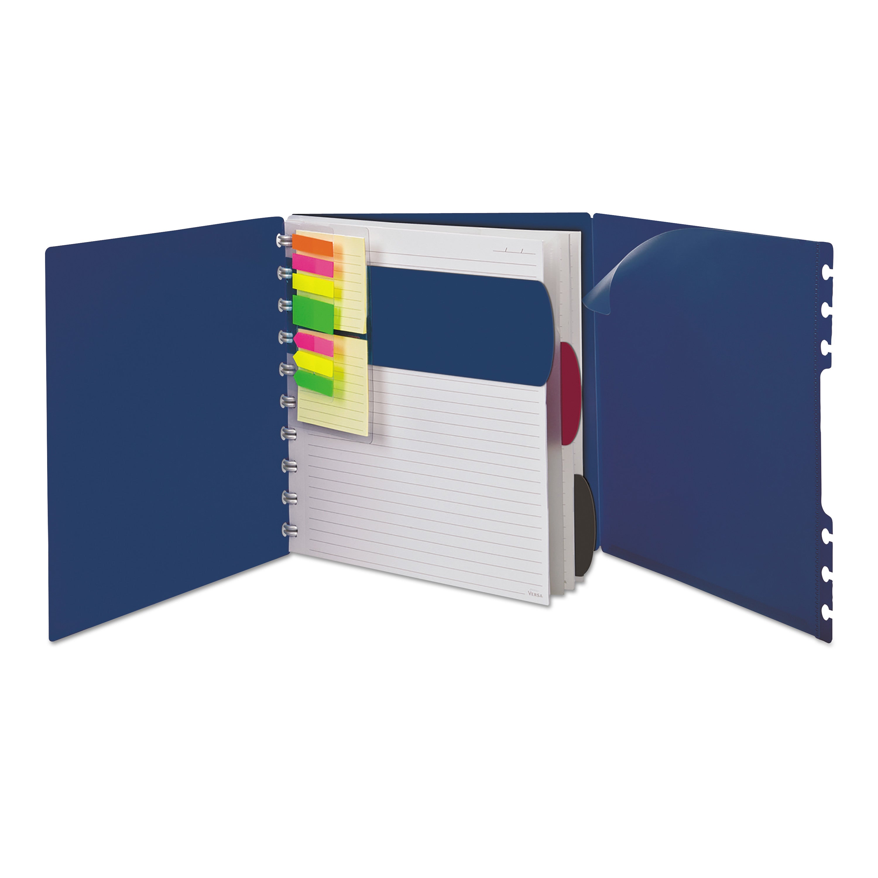 Ampad® Versa Crossover Notebook, 3-Subject, Wide/Legal Rule, Navy Cover, (60) 11 x 8.5 Sheets
