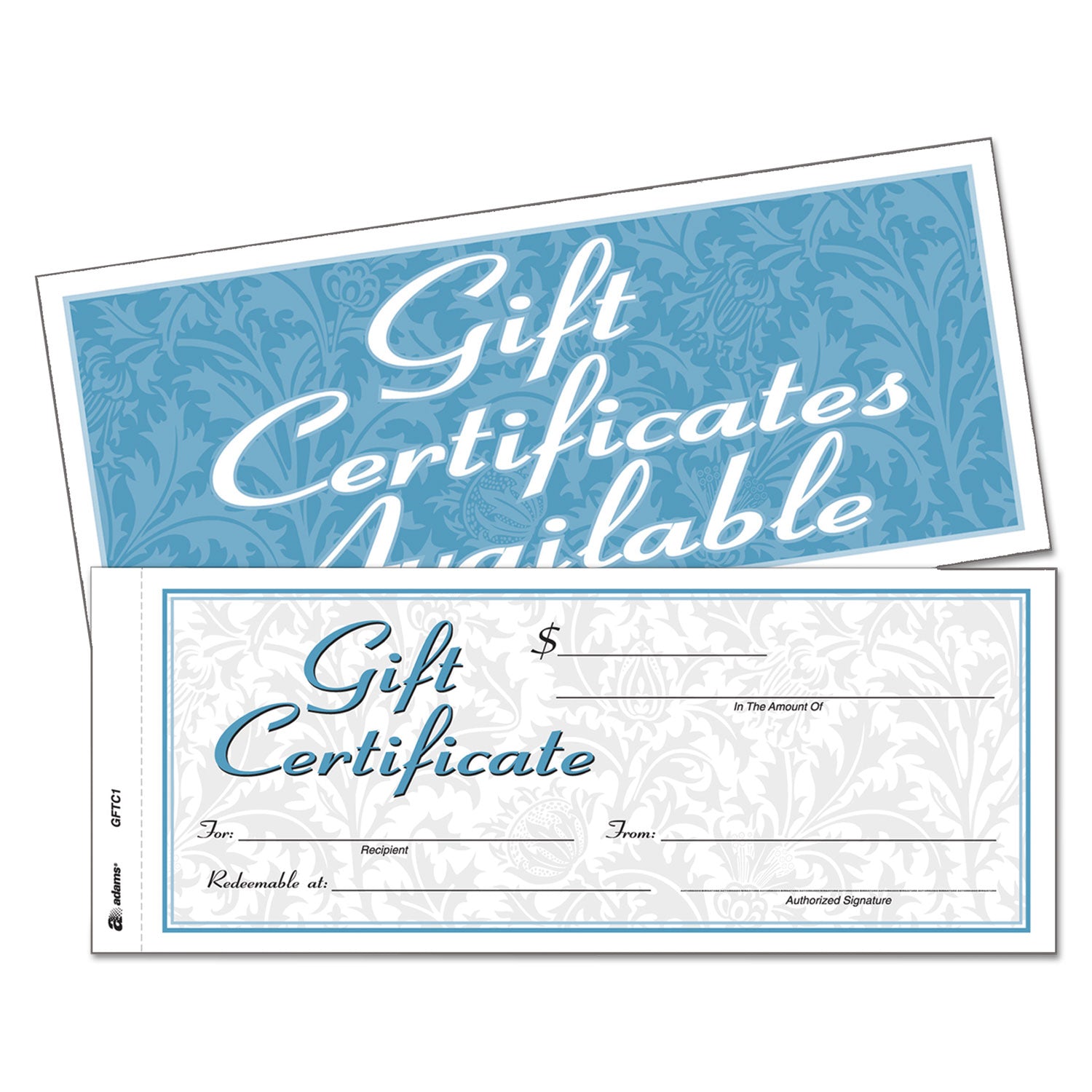 Adams® Gift Certificates With Envelopes, 8 X 3.4, White/canary, 25/book