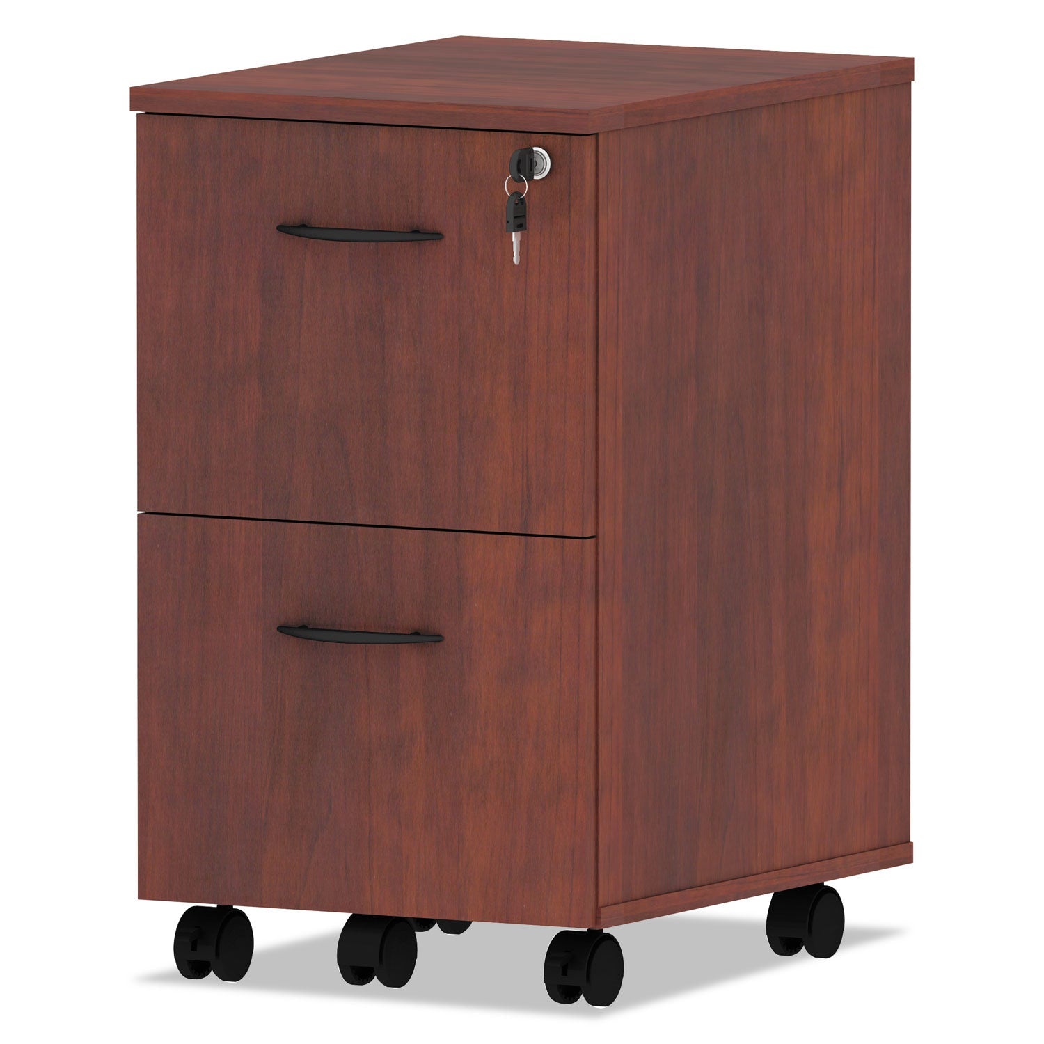 Alera® Alera Valencia Series Mobile Pedestal, Left Or Right, 2 Legal/letter-Size File Drawers, Medium Cherry, 15.38" X 20" X 26.63" - Bloom Skins