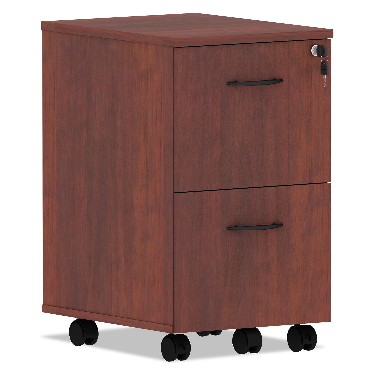 Alera® Alera Valencia Series Mobile Pedestal, Left Or Right, 2 Legal/letter-Size File Drawers, Medium Cherry, 15.38" X 20" X 26.63"