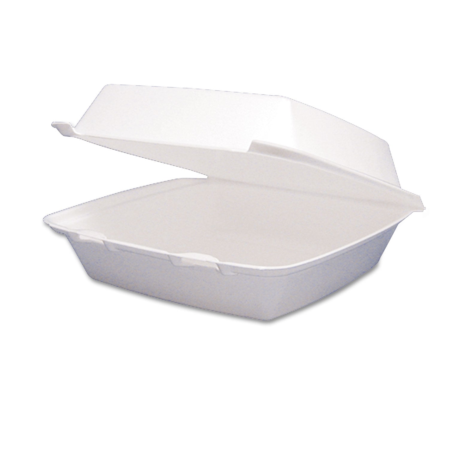 Dart® Foam Hinged Lid Containers, 8.38 x 7.78 x 3.25, White, 200/Carton