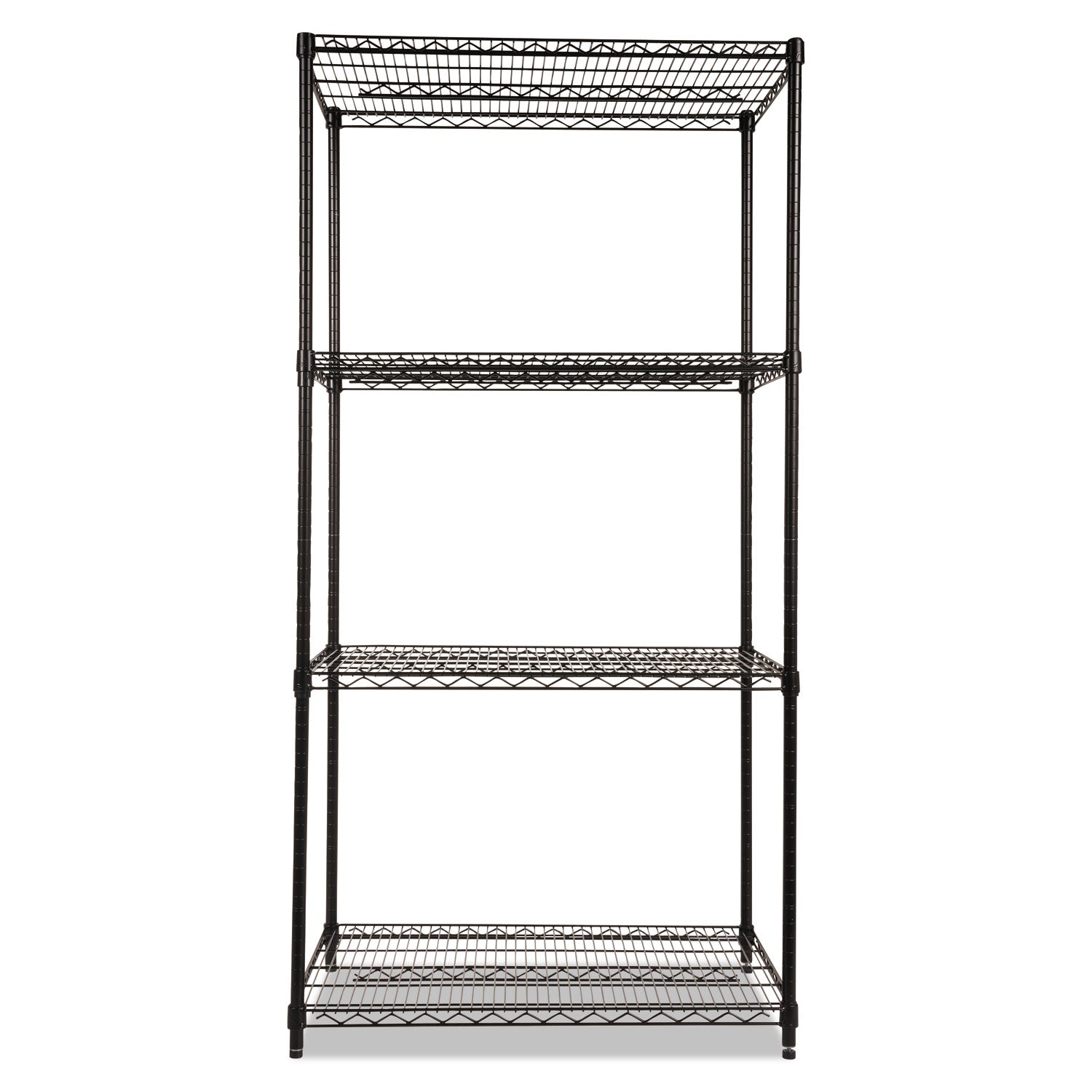 Alera® NSF Certified Industrial Four-Shelf Wire Shelving Kit, 36w x 24d x 72h, Black
