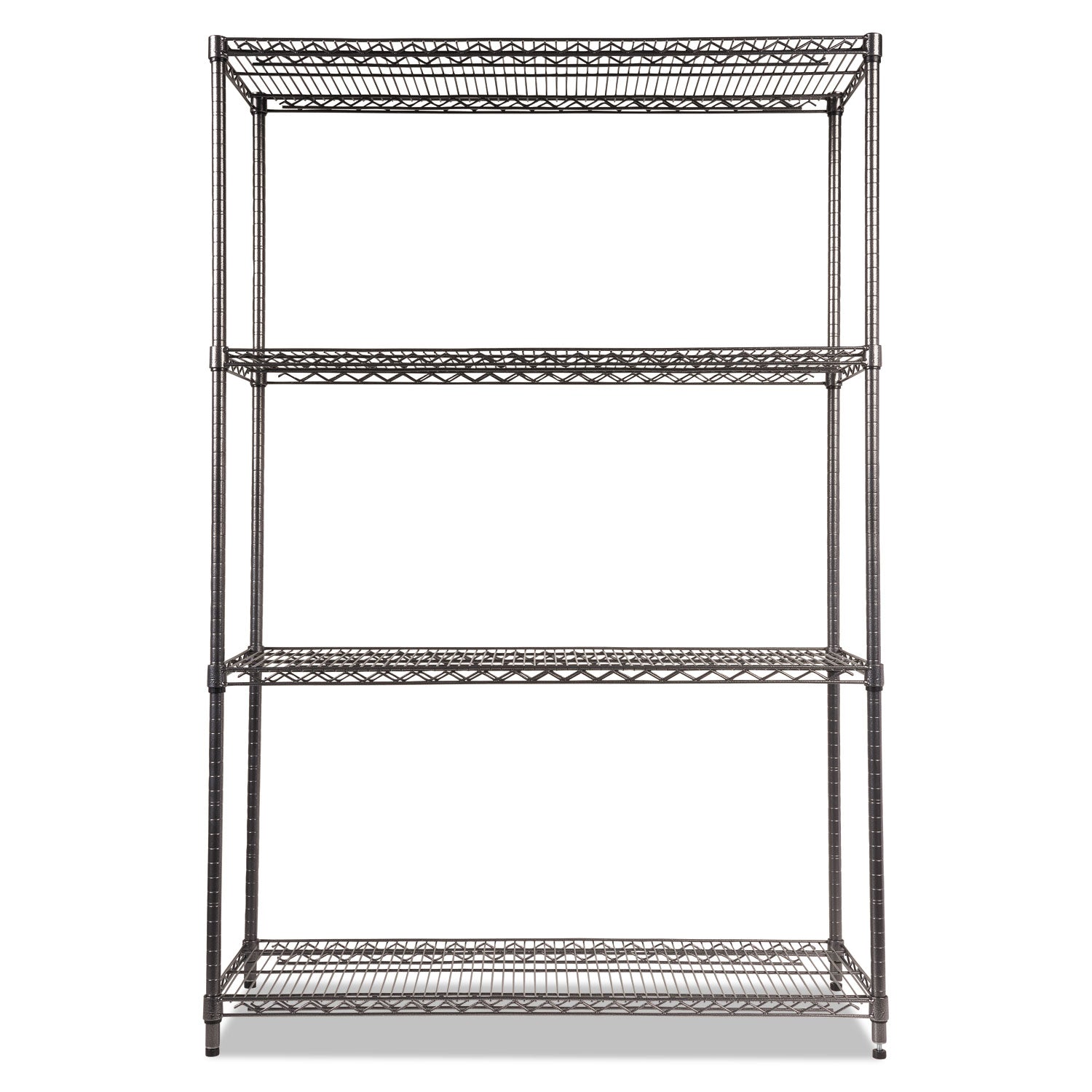Alera® Wire Shelving Starter Kit, Four-Shelf, 48w X 18d X 72h, Black Anthracite