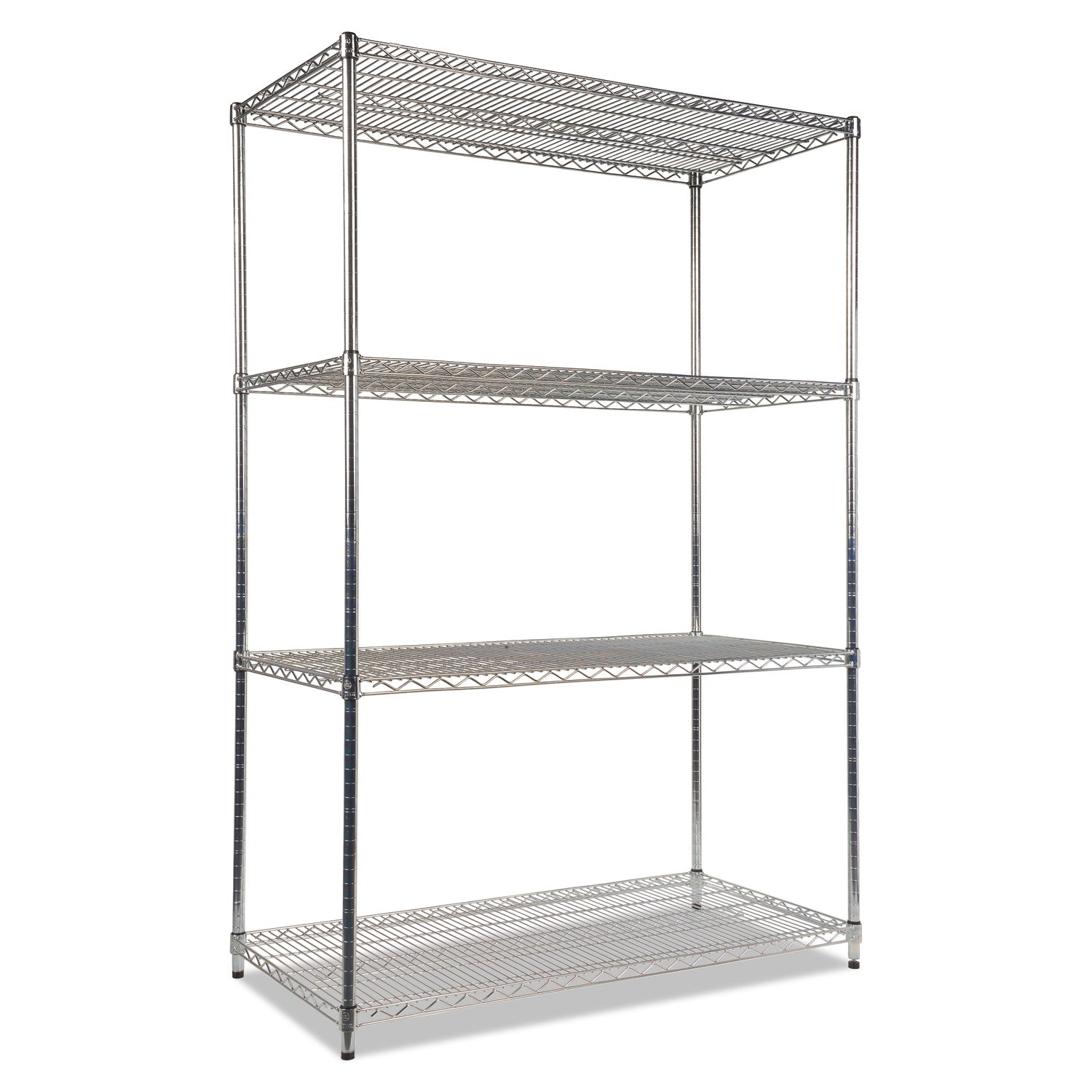 Alera® NSF Certified Industrial Four-Shelf Wire Shelving Kit, 48w x 24d x 72h, Silver