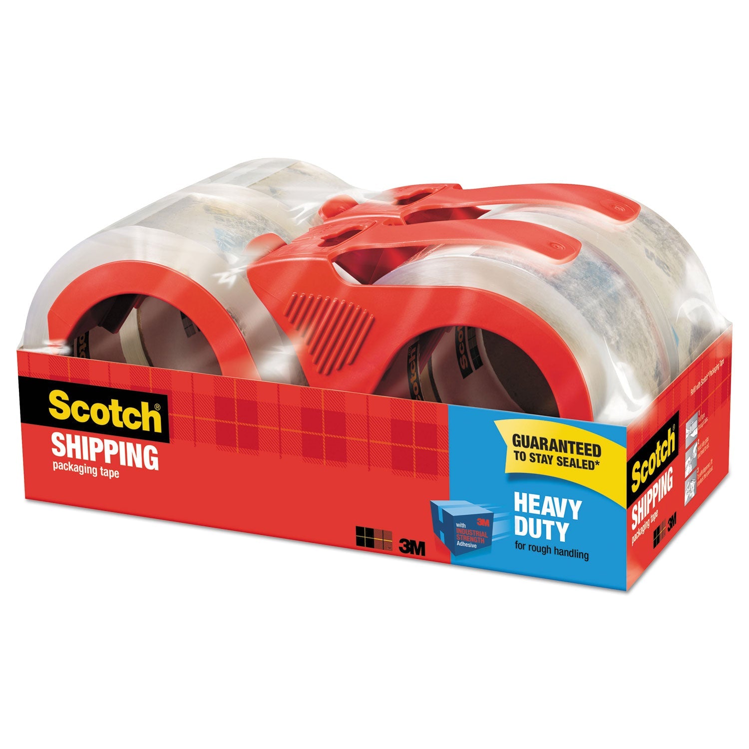 Scotch® 3850 Heavy-Duty Packaging Tape With Dispenser, 3" Core, 1.88" X 54.6 Yds, Clear, 4/pack