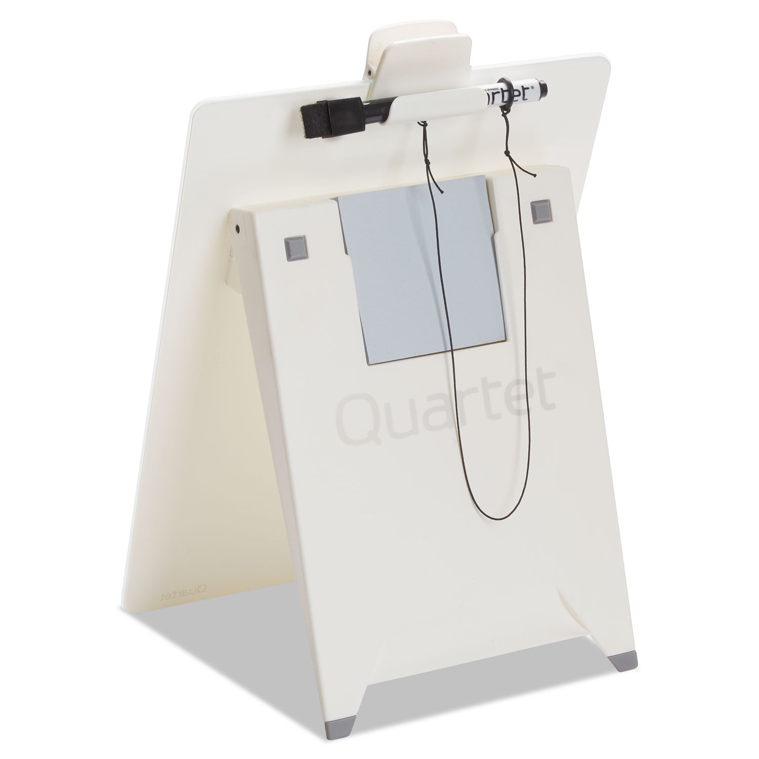 Quartet® Glass Dry Erase Desktop Copy Holder, 20 Sheet Capacity, Glass/Plastic, White