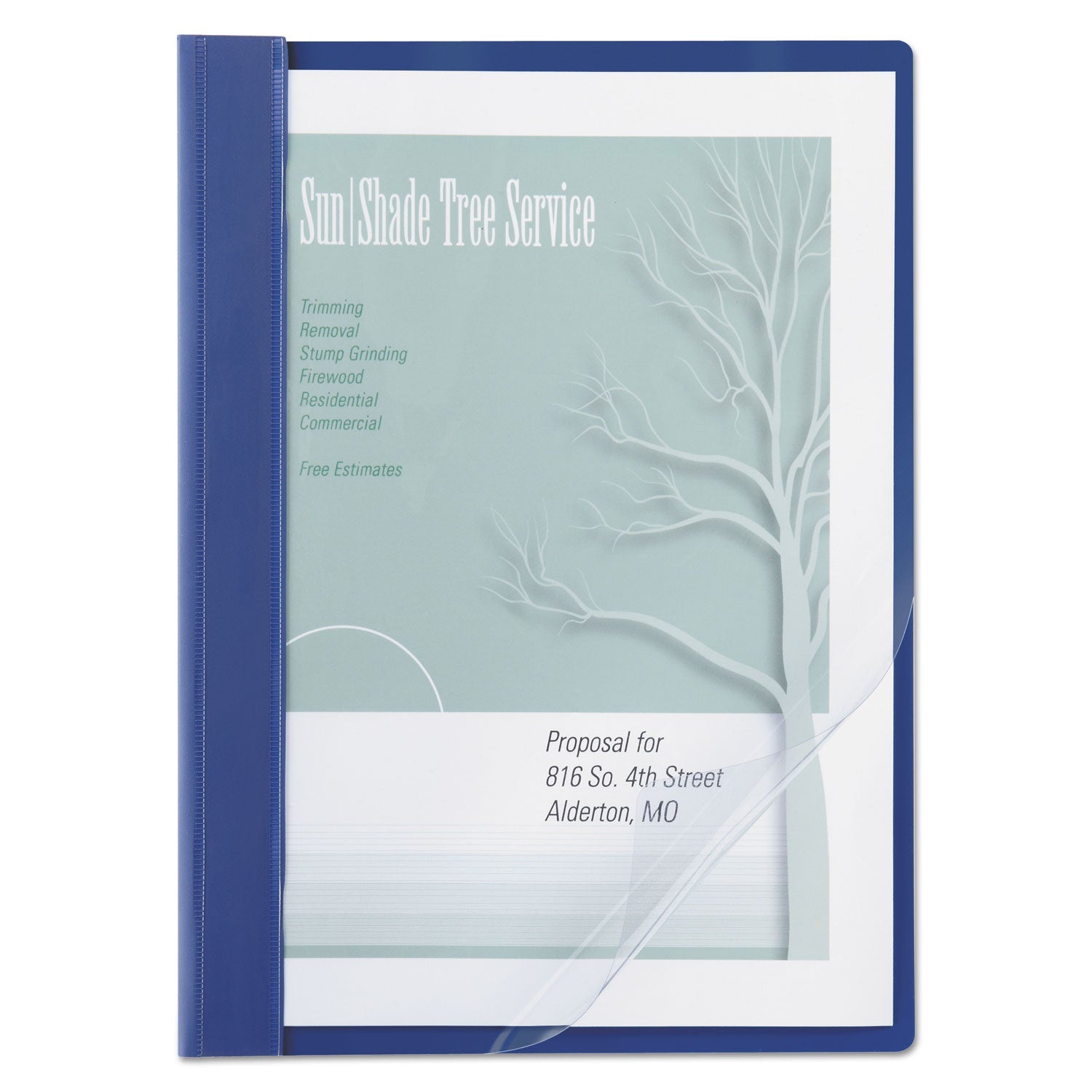 ACCO Clear Front Vinyl Report Cover, Prong Fastener, 0.5" Capacity, 8.5 x 11, Clear/Blue