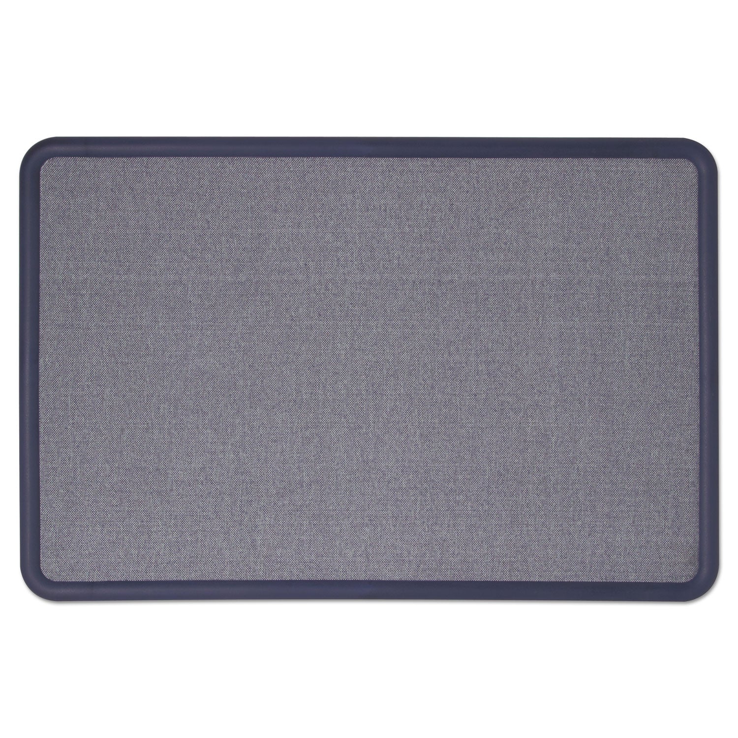 Quartet® Contour Fabric Bulletin Board, 48" x 36", Light Blue Surface, Navy Blue Plastic Frame