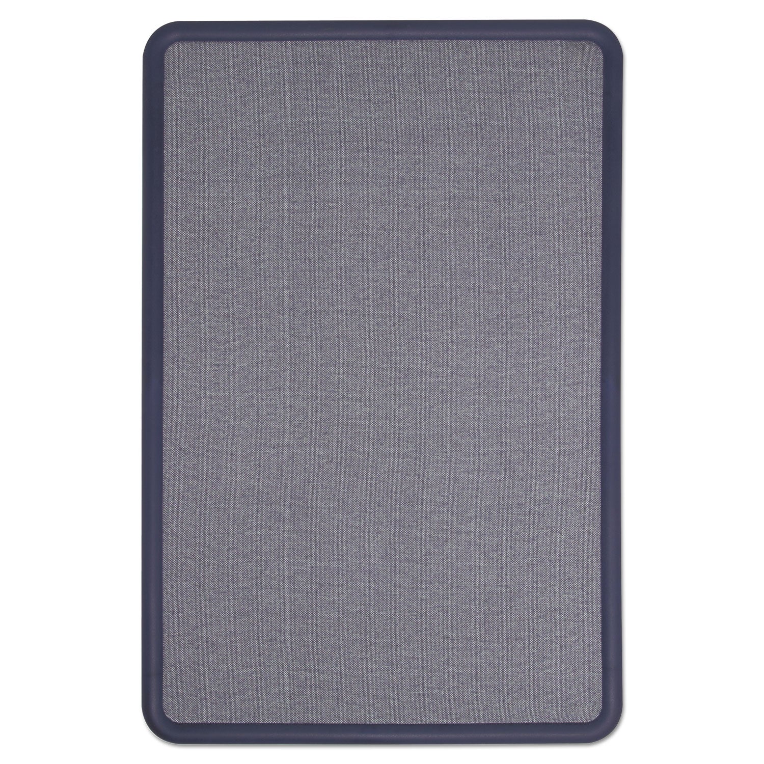 Quartet® Contour Fabric Bulletin Board, 48" x 36", Light Blue Surface, Navy Blue Plastic Frame