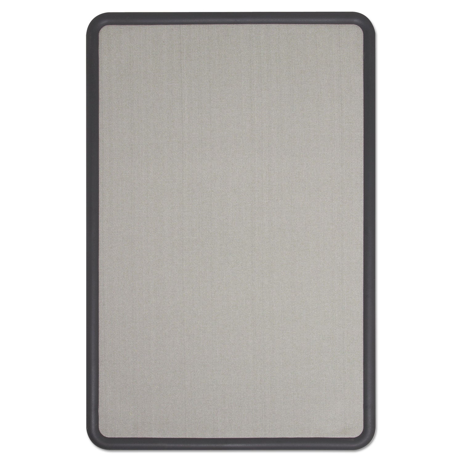 Quartet® Contour Fabric Bulletin Board, 36" x 24", Gray Surface, Black Plastic Frame