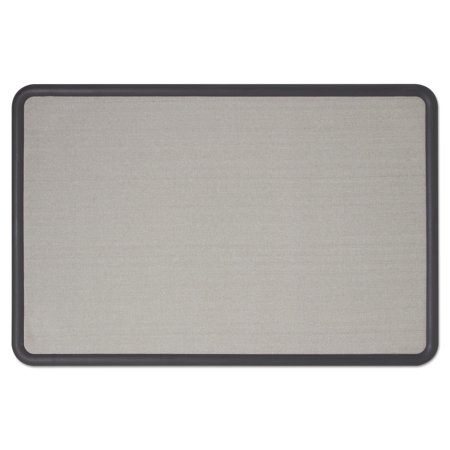 Quartet® Contour Fabric Bulletin Board, 36" x 24", Gray Surface, Black Plastic Frame