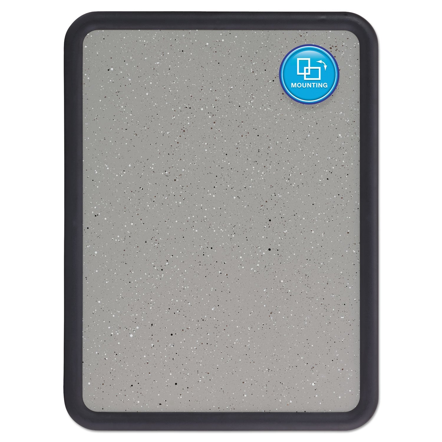 Quartet® Contour Granite Board, 36" x 24", Granite Gray Surface, Black Plastic Frame