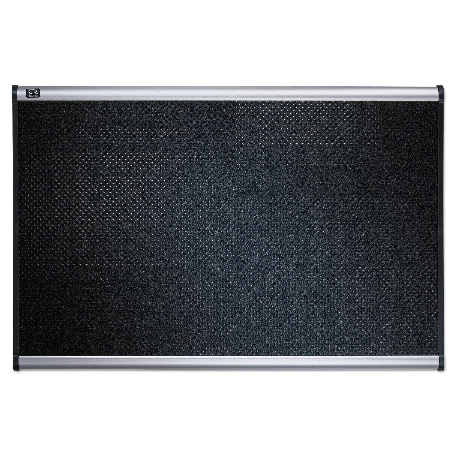 Quartet® Prestige Black Embossed Foam Bulletin Board, 36" x 24", Black Surface, Silver Aluminum/Plastic Frame