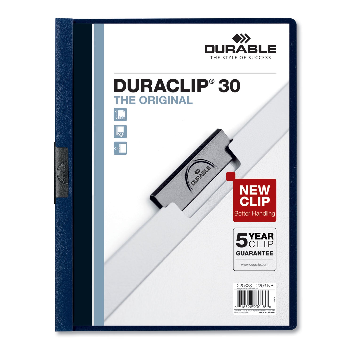 Durable Duraclip Report Cover | 25-Box Navy