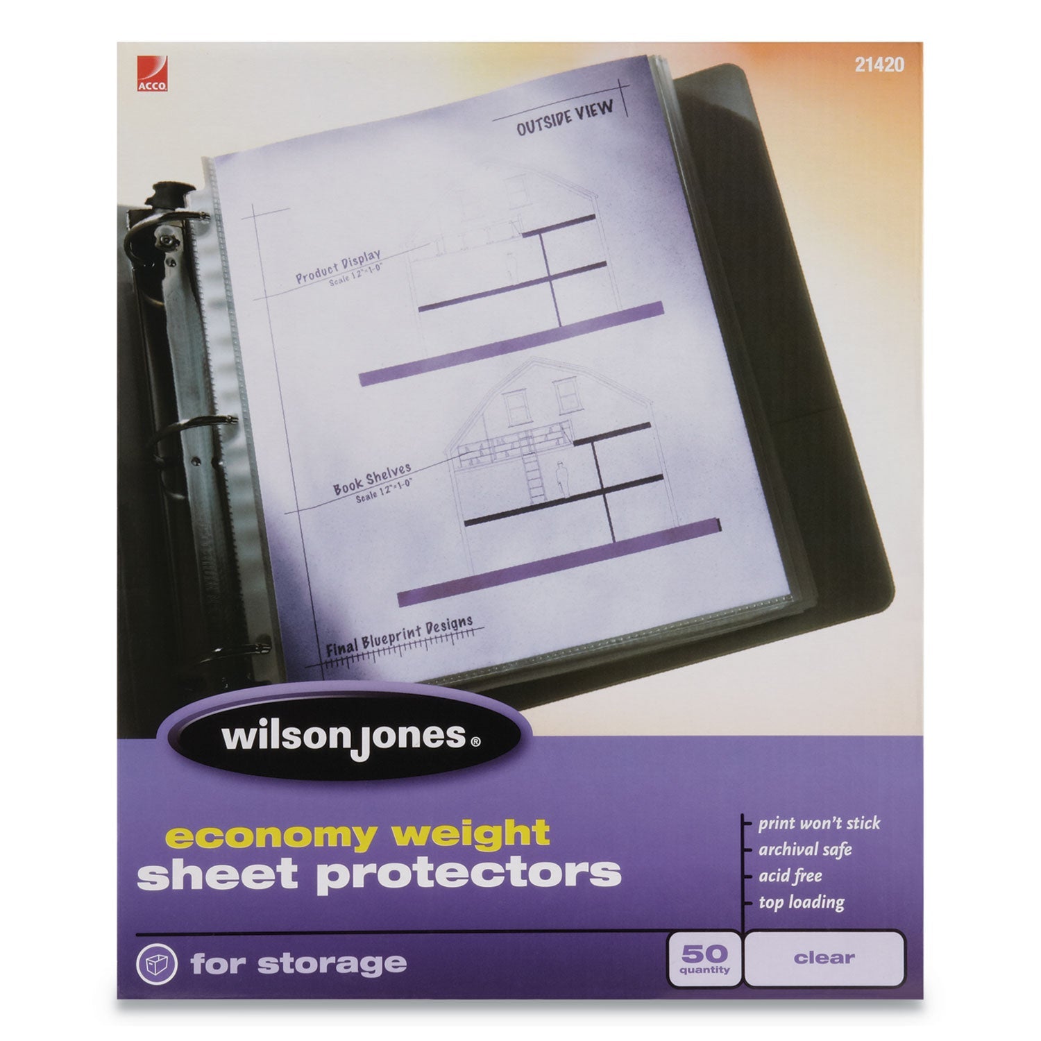 Wilson Jones Economy Weight Sheet Protectors