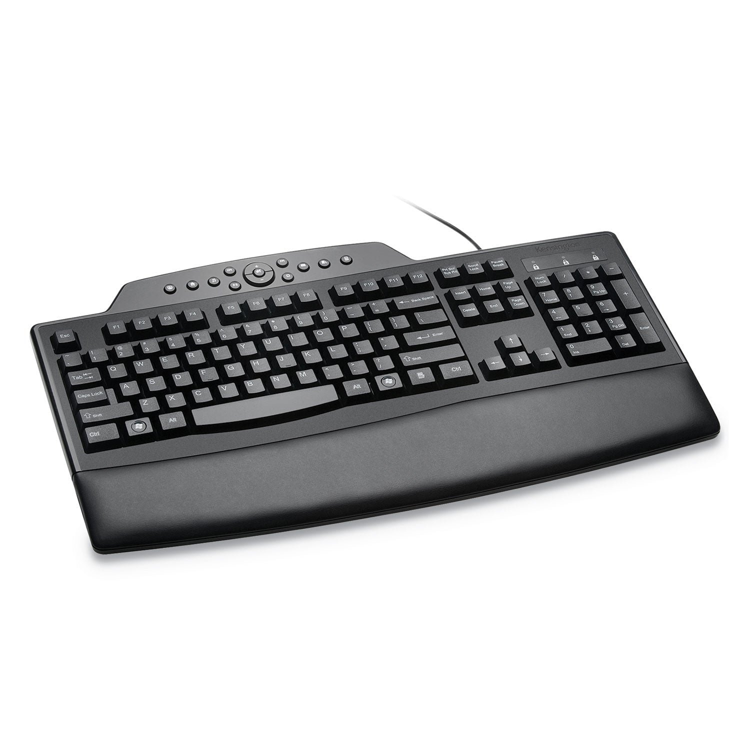 Kensington® Pro Fit Comfort Keyboard, Internet/media Keys, Wired, Black