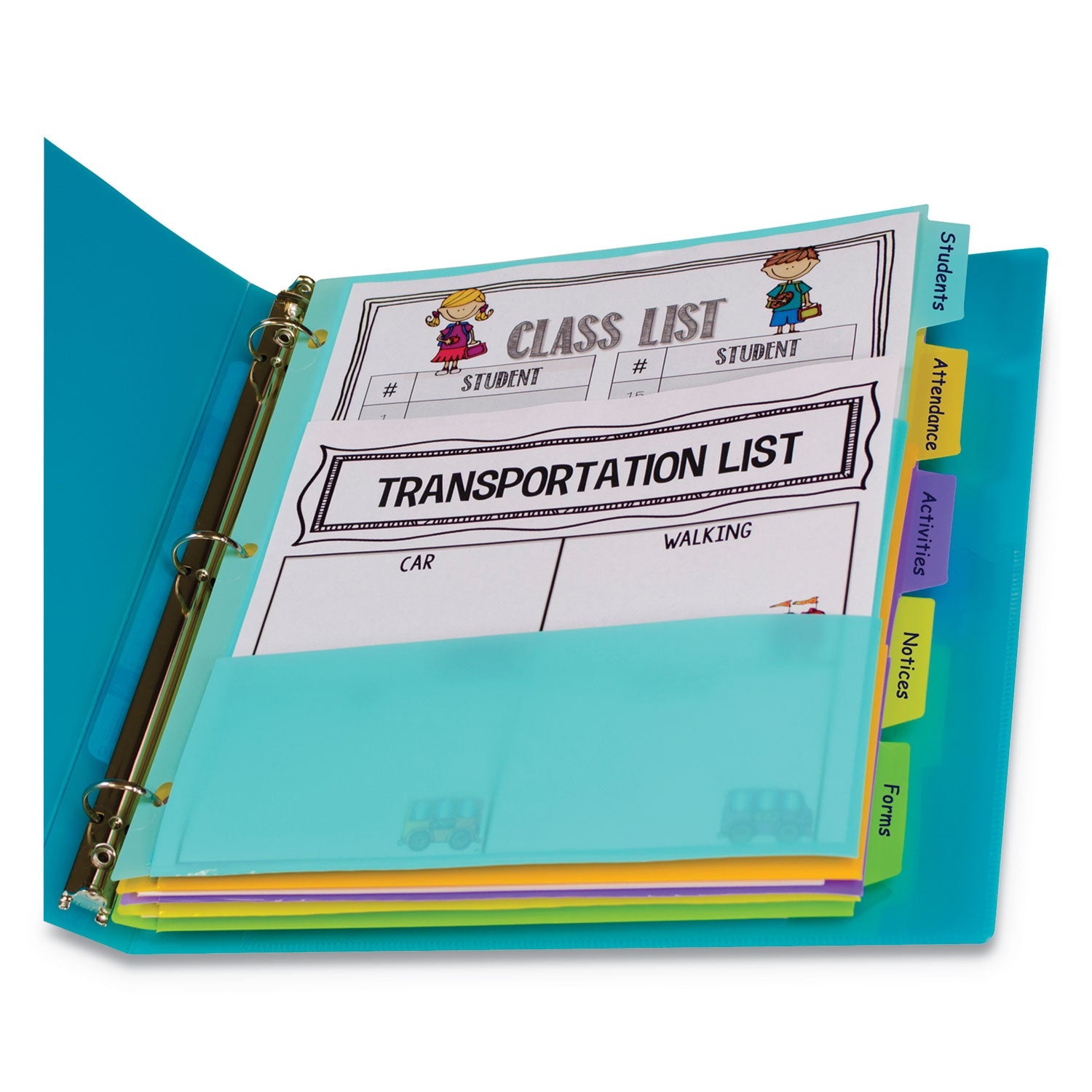 Index Dividers with Multi-Pockets | 5-Tab, Assorted