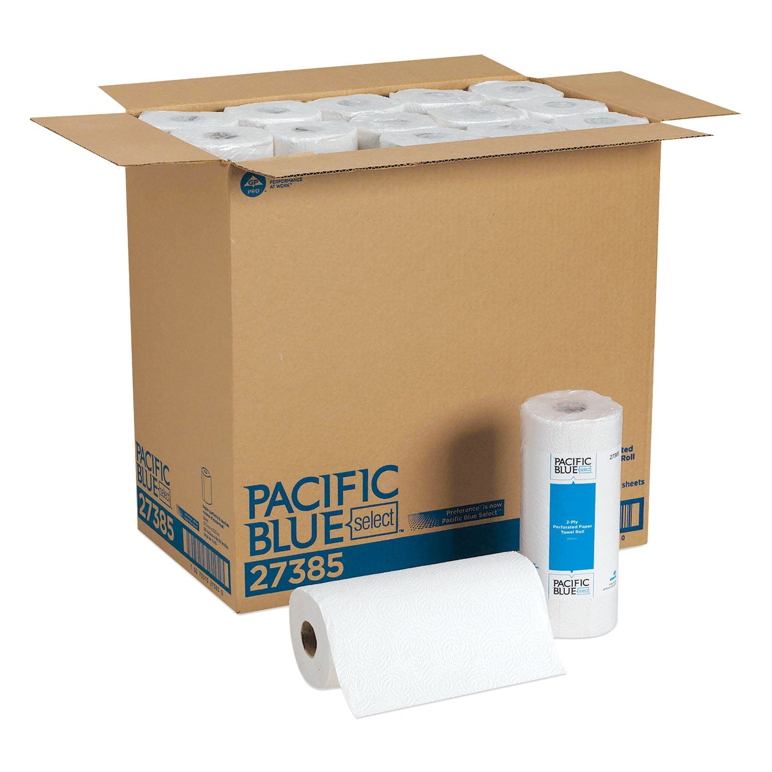 Georgia Pacific® Professional Pacific Blue Select Two-Ply Perforated Paper Kitchen Roll Towels, 2-Ply, 11 x 8.8, White, 85/Roll, 30 Rolls/Carton