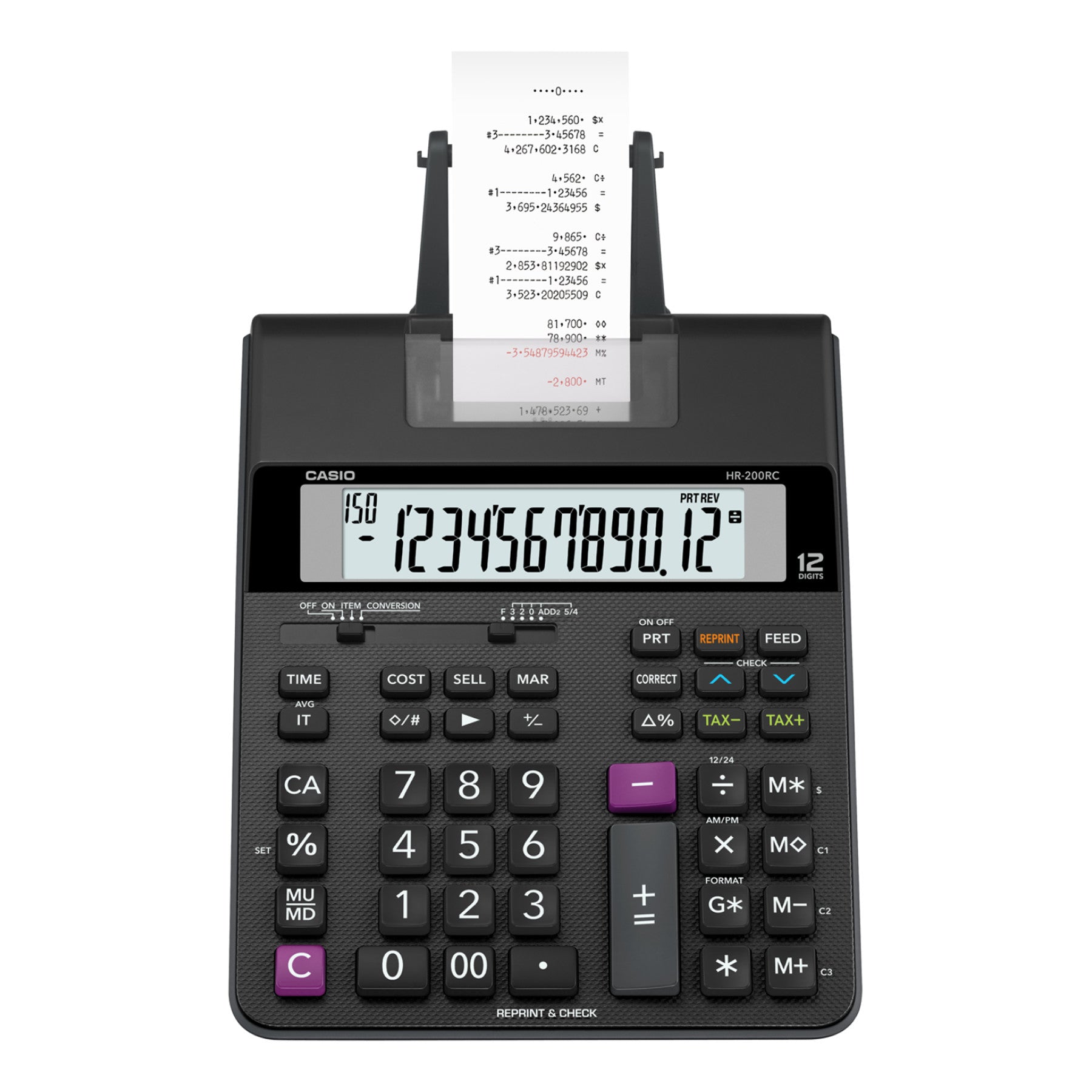 Casio HR200RC Printing Calculator | 2-Color