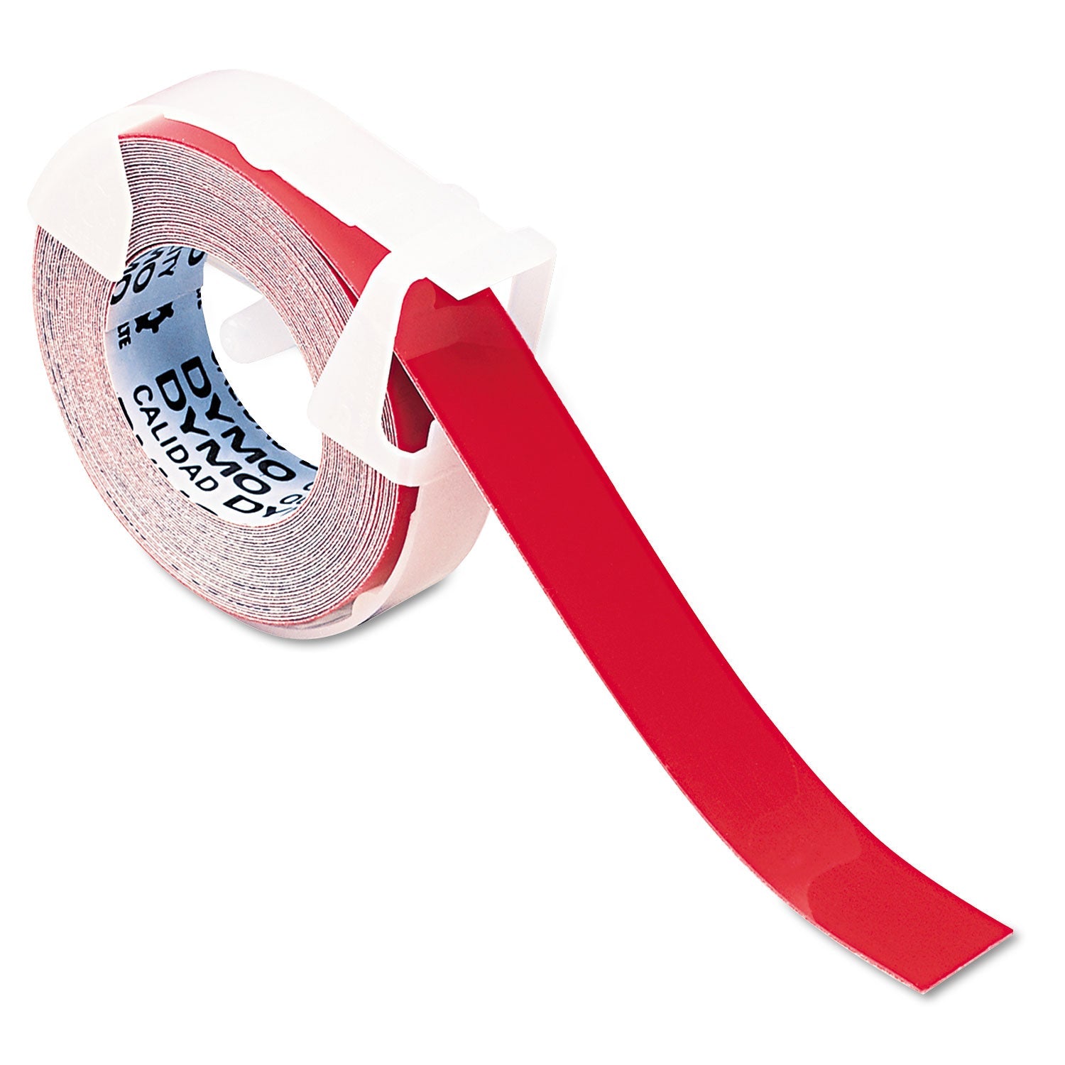 DYMO® Self-Adhesive Glossy Labeling Tape For Embossers, 0.37" X 12 Ft Roll, Red
