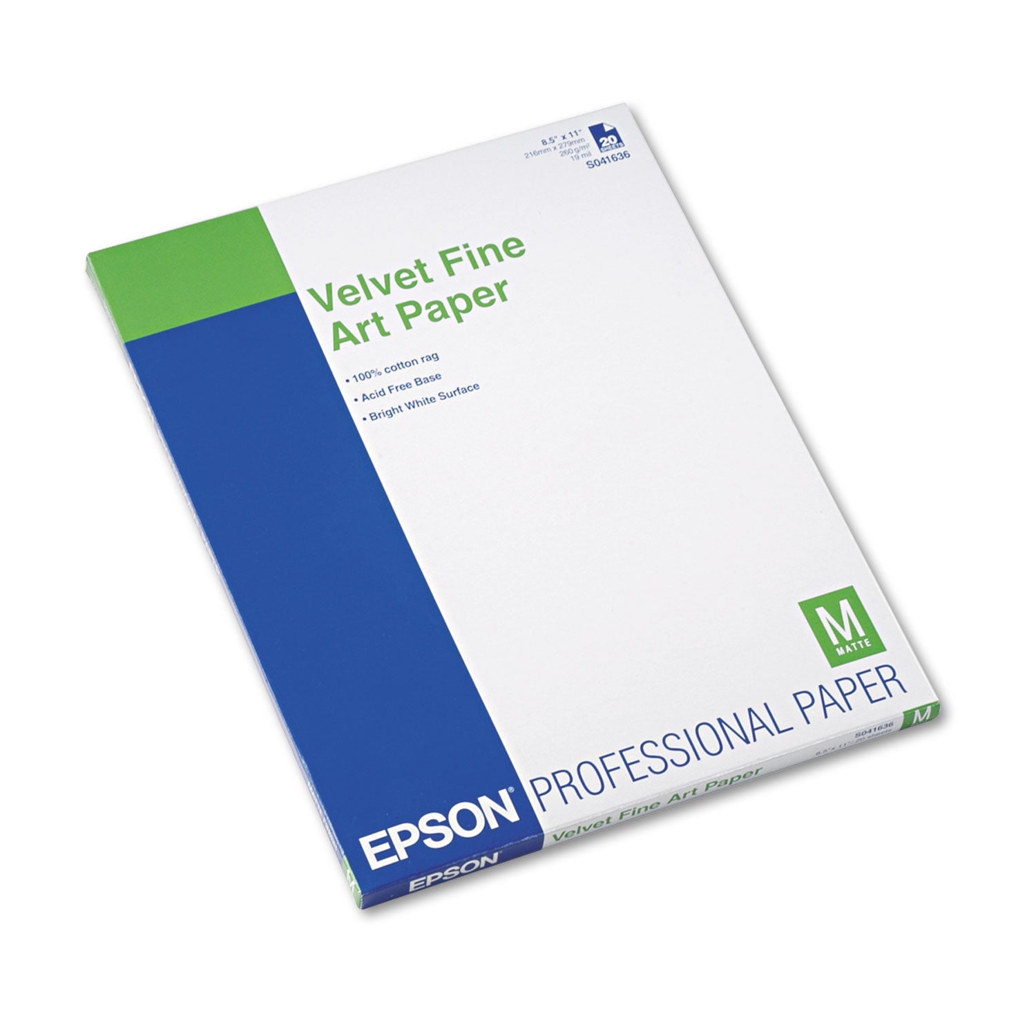 Epson® Velvet Fine Art Paper, 8.5 X 11, White, 20/pack - Bloom Skins