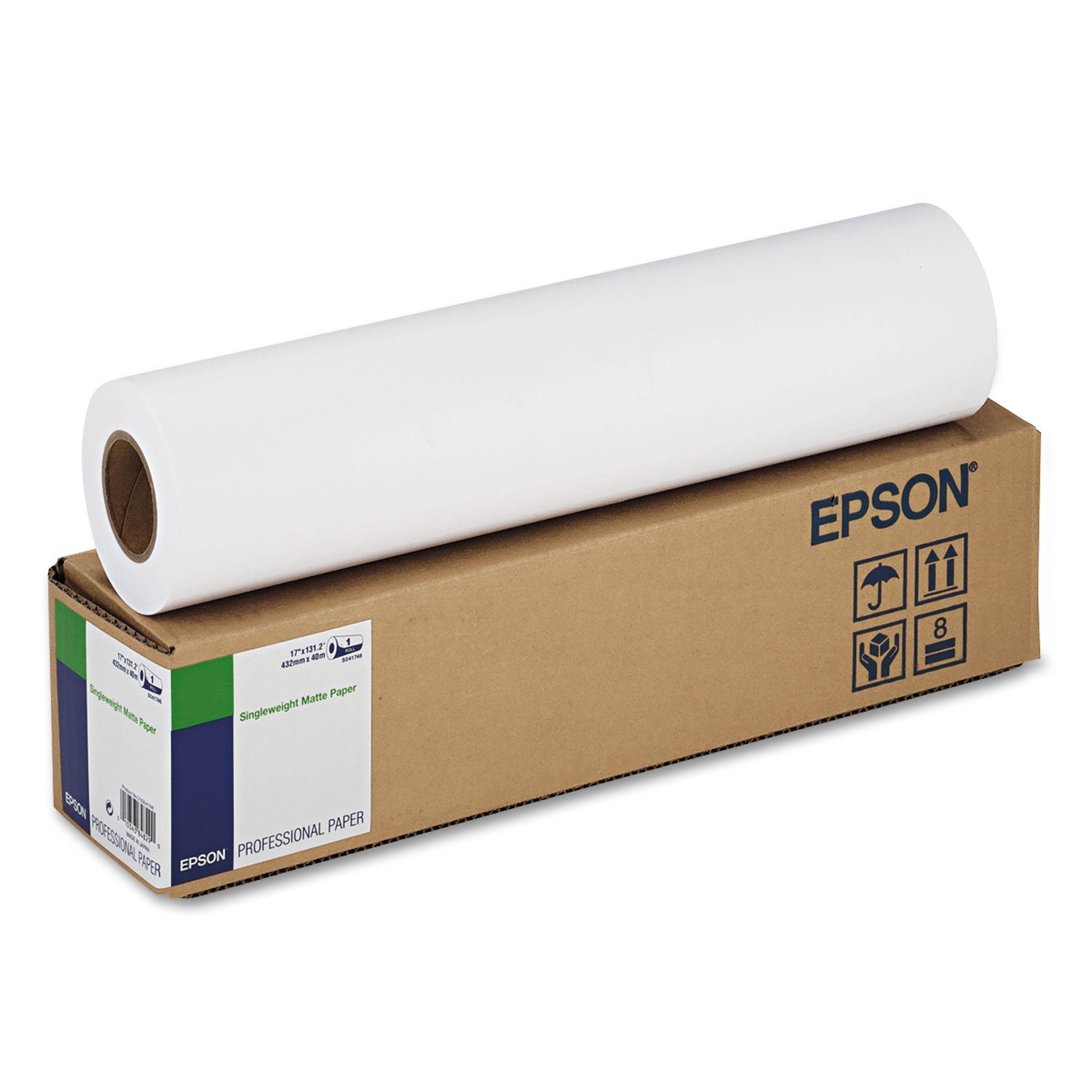 Epson® Singleweight Matte Paper, 2" Core, 5 Mil, 17" X 131 Ft, Matte White - Bloom Skins