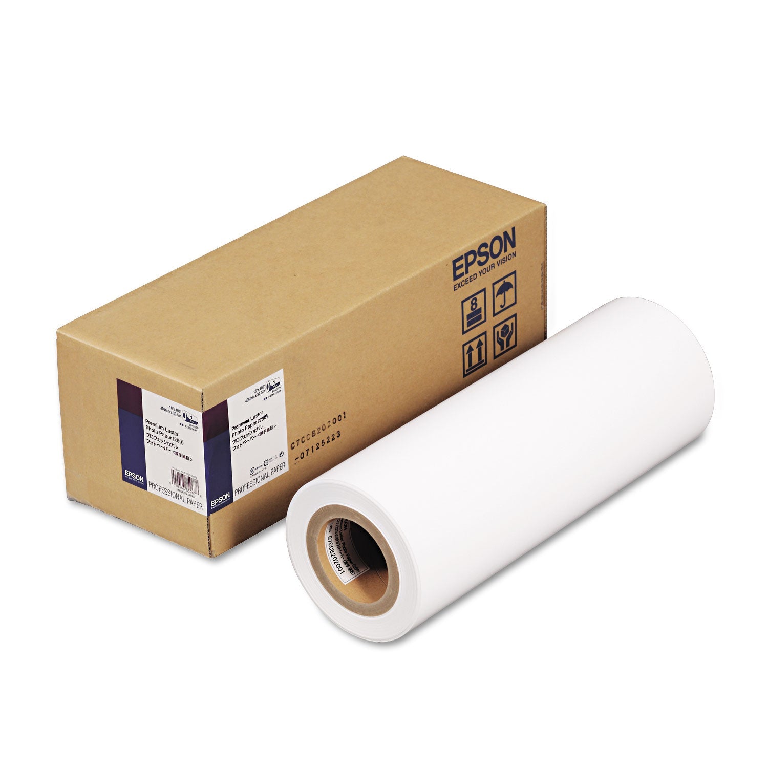 Epson® Premium Luster Photo Paper, 3" Core, 10 Mil, 16" X 100 Ft, Premium Luster White