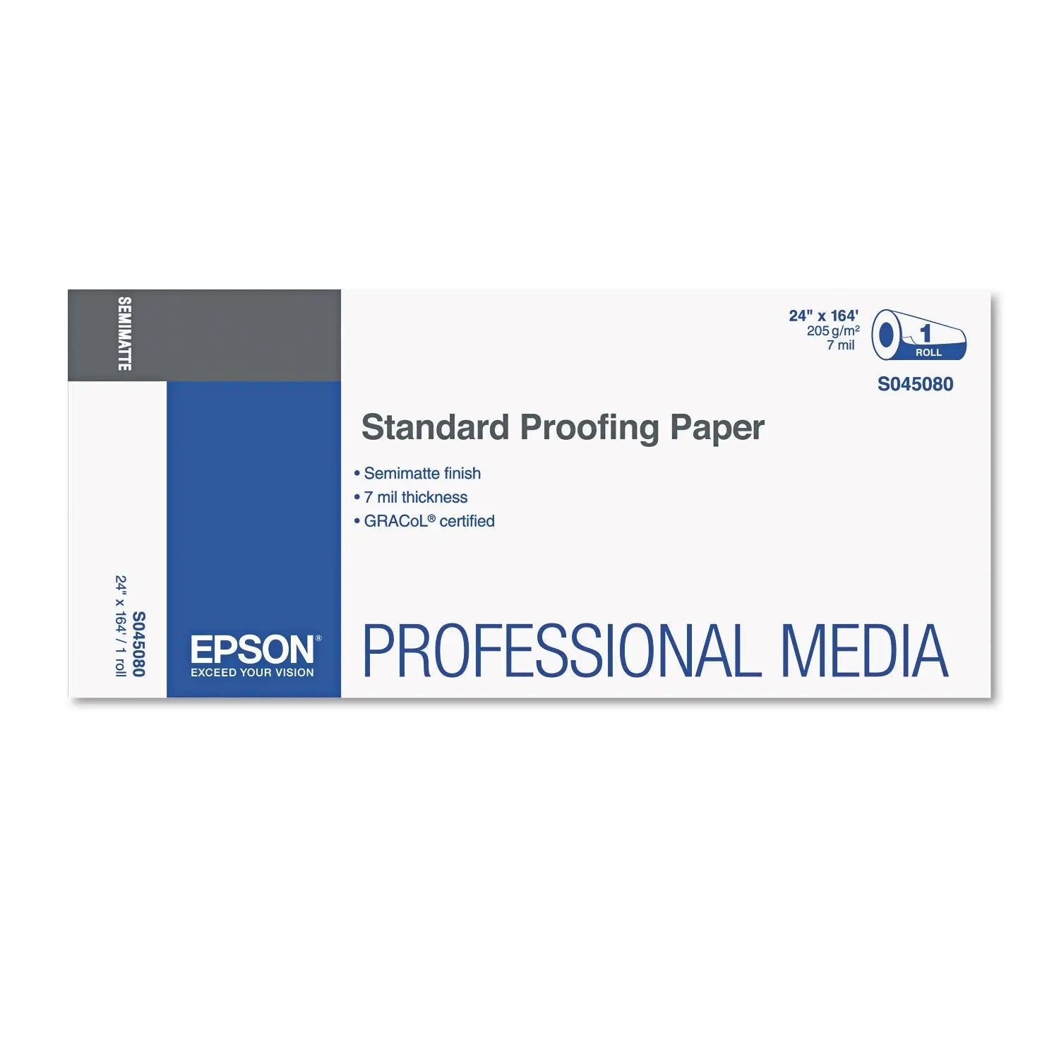 Epson® Proofing Paper Roll, 7 Mil, 24" X 164 Ft, Semi-Matte; Resin White - Bloom Skins