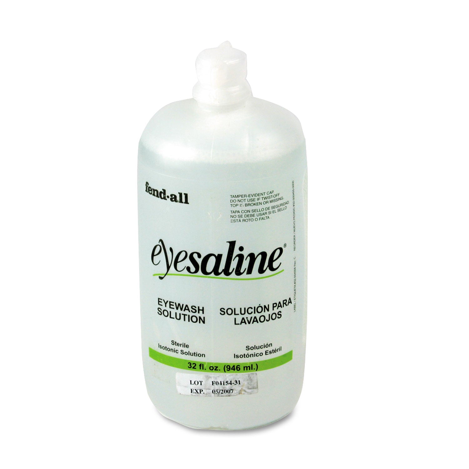 Honeywell Fendall Eyesaline Eyewash Bottle Refill, 32 Oz Bottle, 12/carton