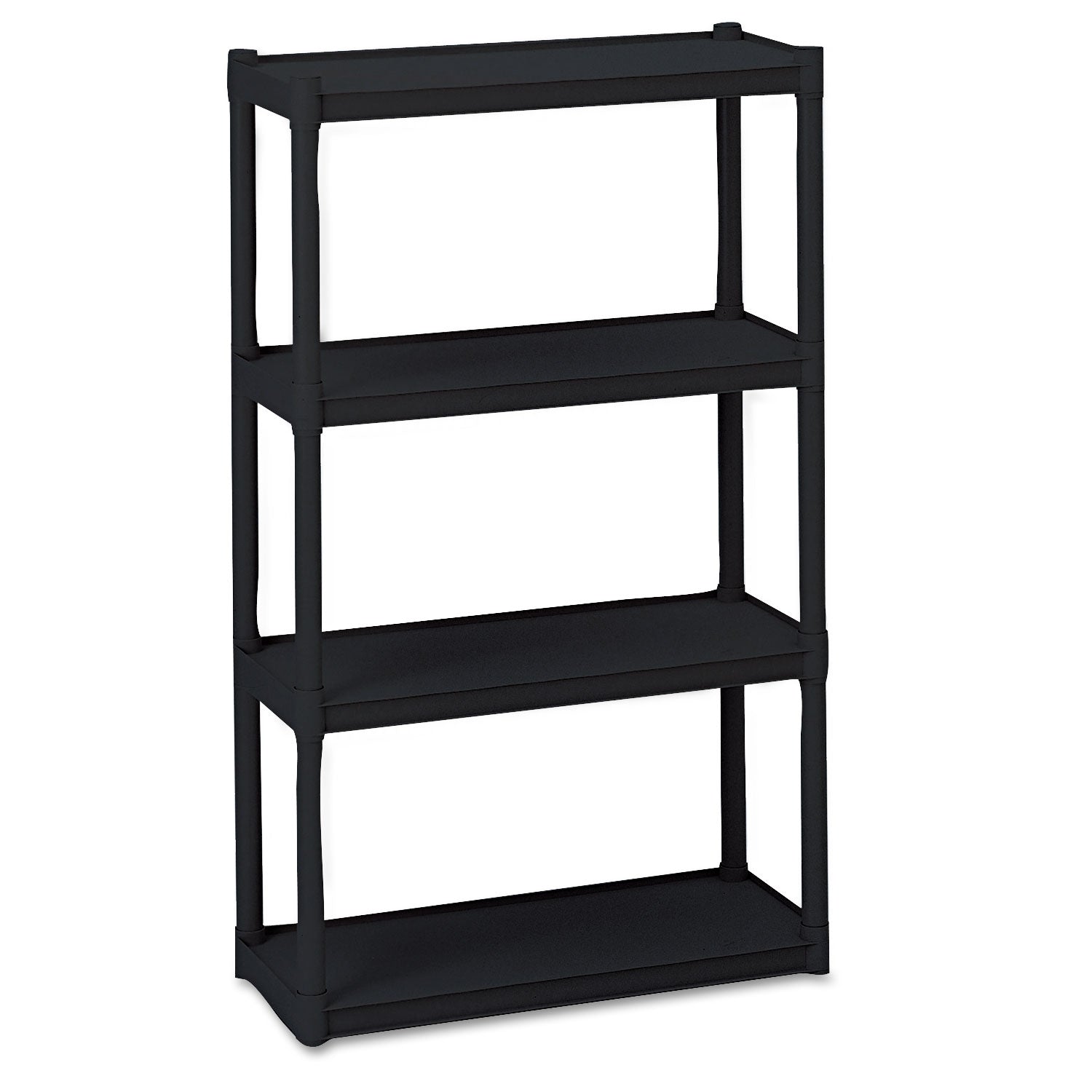 Iceberg Rough n Ready Open Storage System, Four-Shelf, Injection-Molded Polypropylene, 32w x 13d x 54h, Black