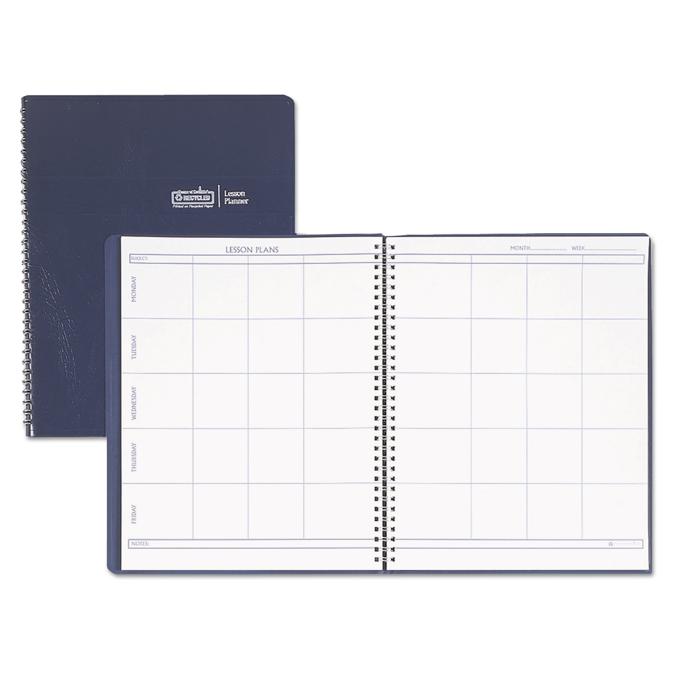 House of Doolittle™ Recycled Lesson Plan Book, Weekly, Two-Page Spread (eight Classes), 11 X 8.5, Blue Cover