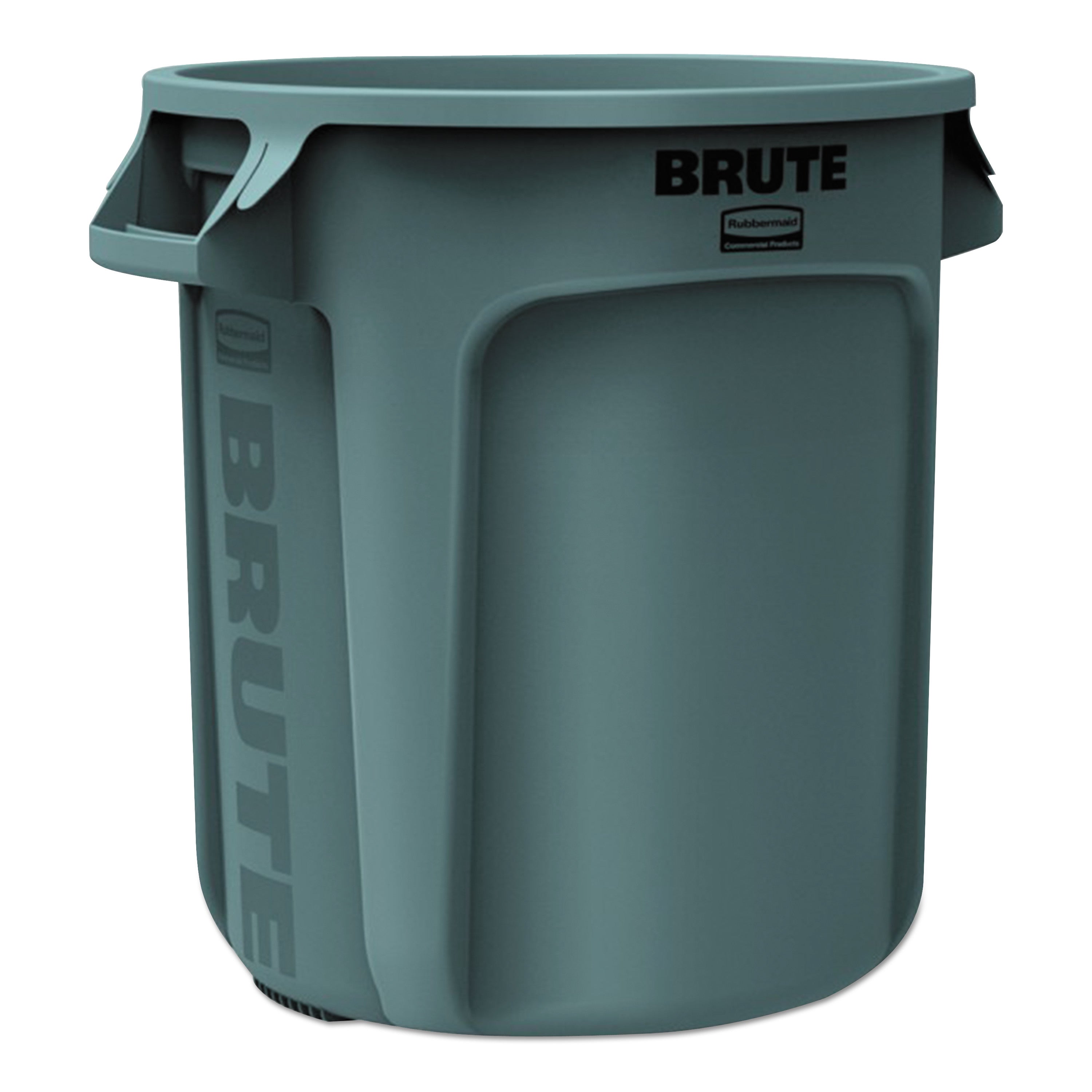 Vented Round Brute Container | 10 gal, Gray