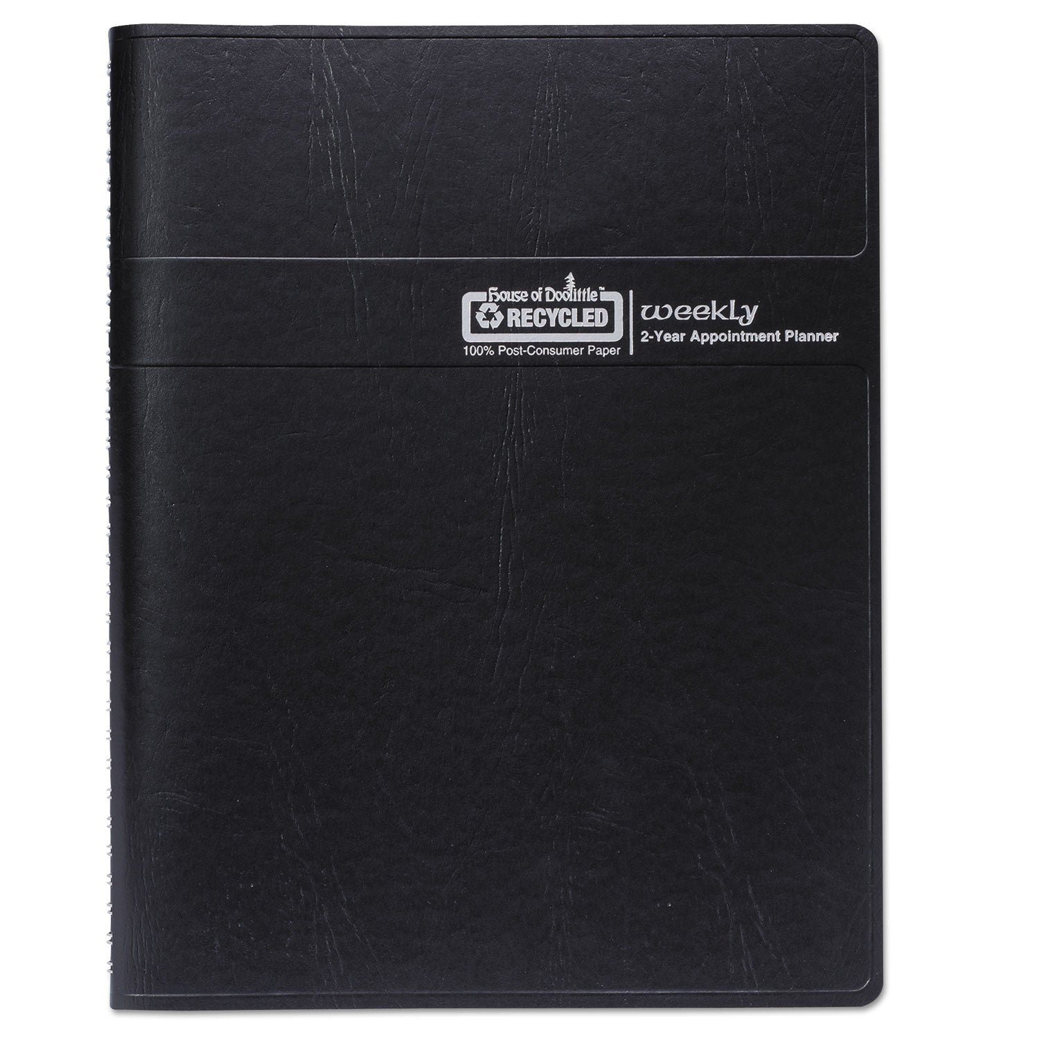 House of Doolittle™ Recycled Professional Weekly Planner, 15-Minute Appts, 11 x 8.5, Black Wirebound Soft Cover, 24-Month: Jan 2025 to Dec 2026