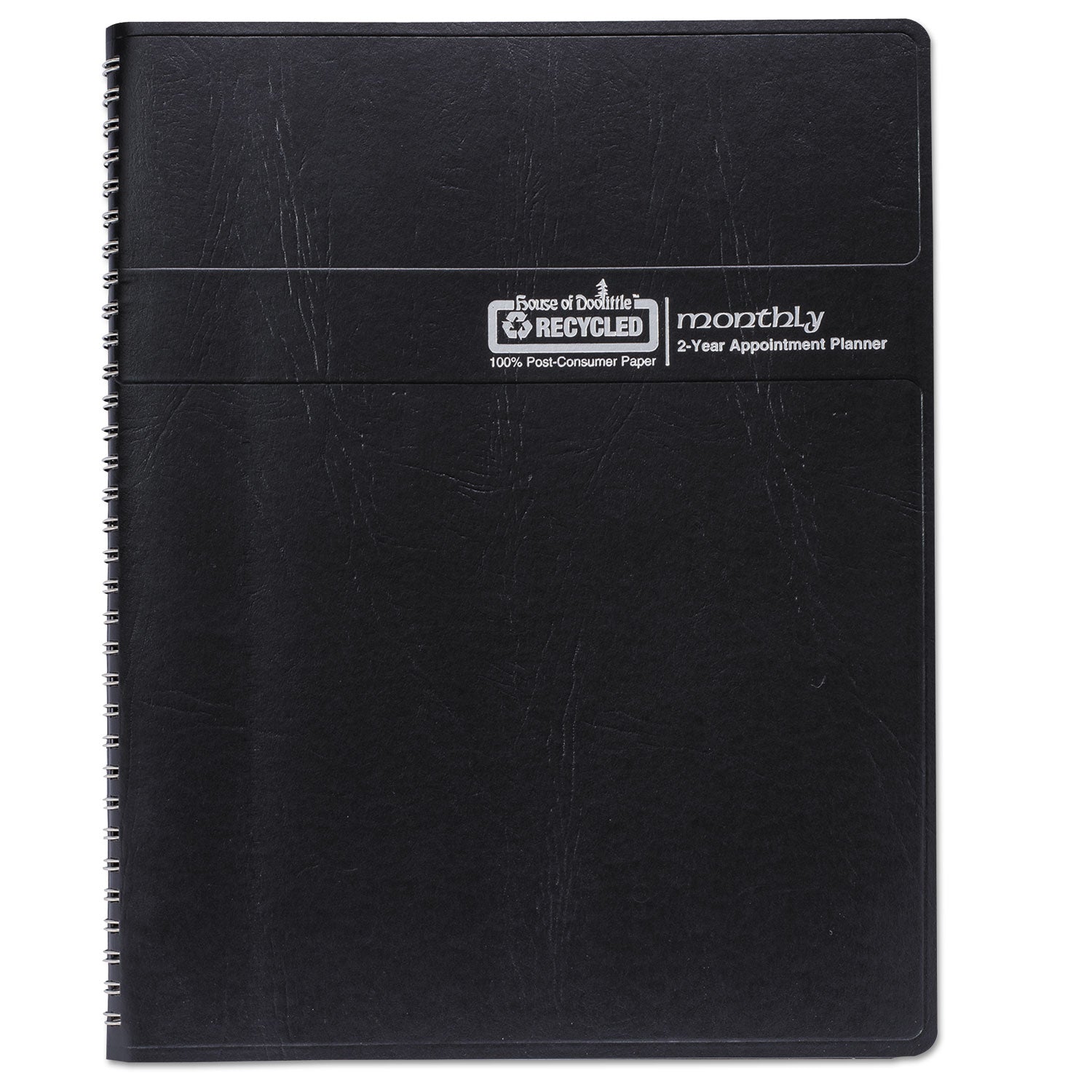 House of Doolittle™ 24-Month Recycled Ruled Monthly Planner, 11 x 8.5, Black Cover, 24-Month: Jan 2025 to Dec 2026